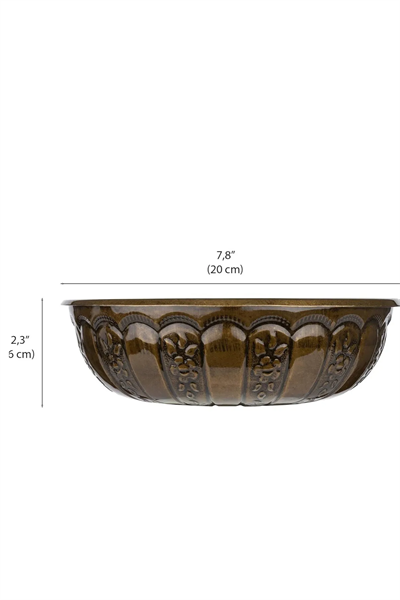 Antik sarı Osmanlı Desenli Metal Hamam Tası – Geleneksel Türk Banyo Kültürü