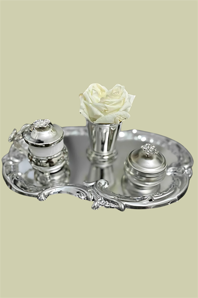 Lüx Paslanmaz Çelik Artnova Servis , Çay ,Kahve ,ikramlık ve Çeyizlik Sunum Tepsisi | Tek Kişilik