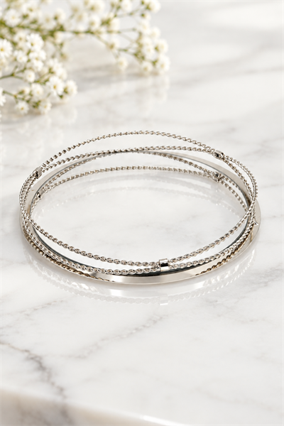 Luna Çift Sıra Burgulu Aynalı Metal Sunum Tepsisi 34 cm | Yaren Style - Yaren Style