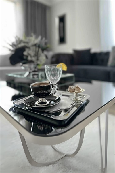 Lüx 6 li Gümüş Kaplama Makaronluk Lokumluk Kahve Yanı Sunumluk