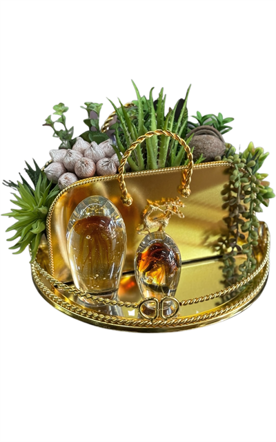 New Lüks Gold Metal Dekoratif Çanta Saksı | Çiçekler Temsilidir.