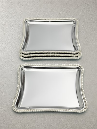 Royal Corda 4lü Paslanmaz  - Döküm Çerçeveli Sunum Tepsisi 19x22 cm