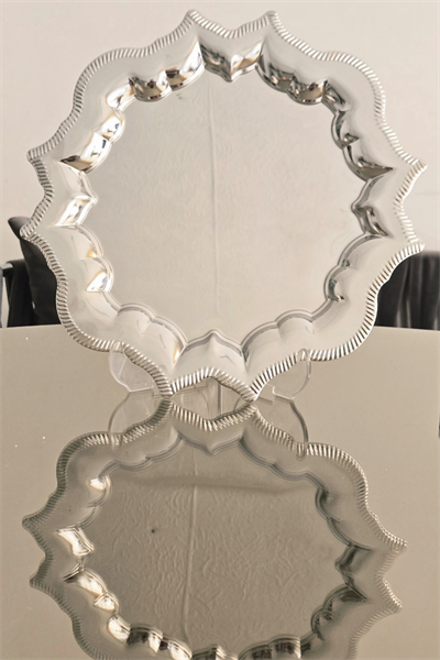 Tek Kişilik Yıldız Paslanmaz Sunum Tepsisi | Söz Tepsisi | Nişan Tepsisi Çeyiz, Kahve, Çay, Dekoratif Sunum Tepsi 25x25cm