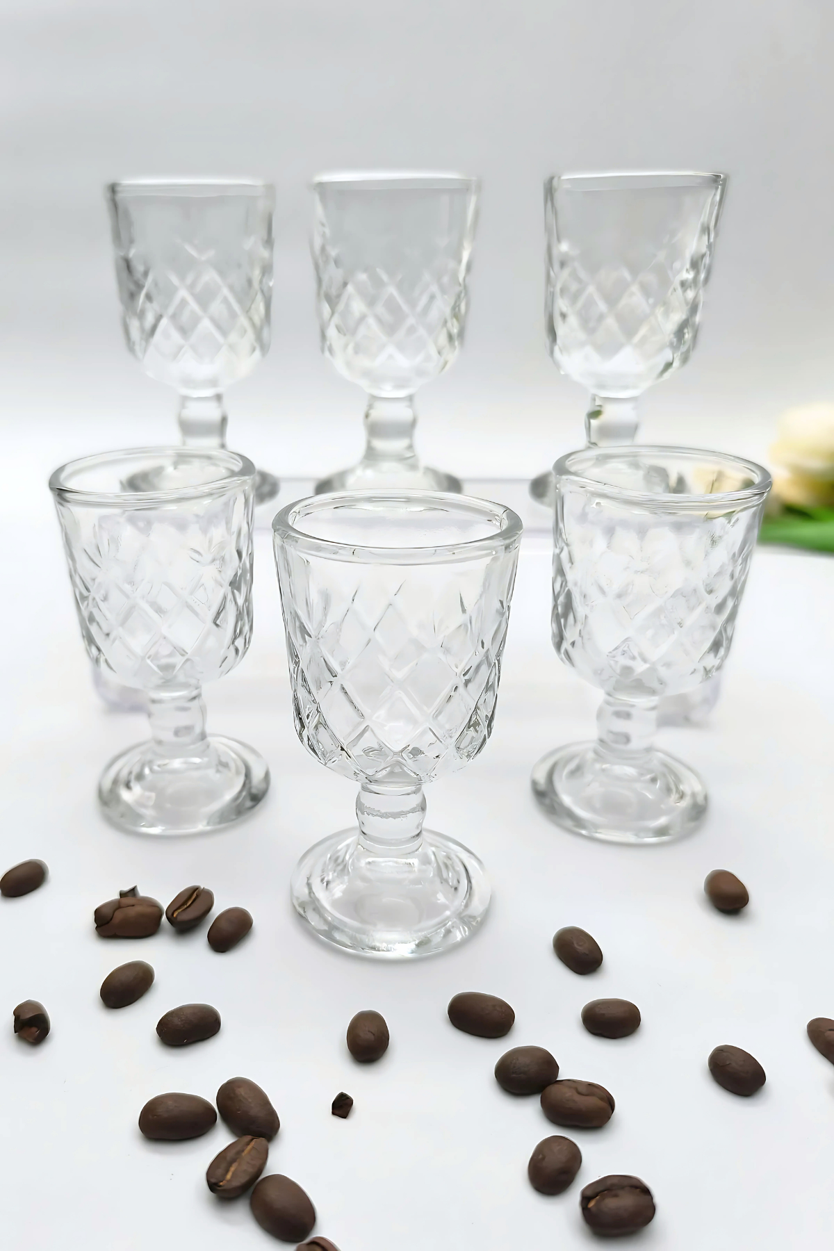 6 lı Kahve Yanı Su Bardağı Platin - Yaren Style