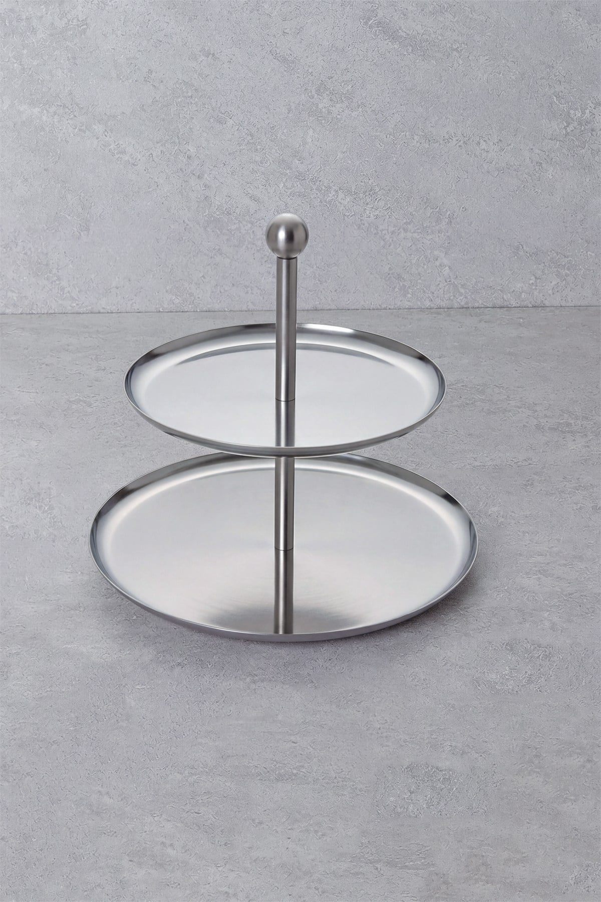 Inox 2 Katlı Yuvarlak Paslanmaz Çelik Sunum Standı | Yaren Style - Yaren Style