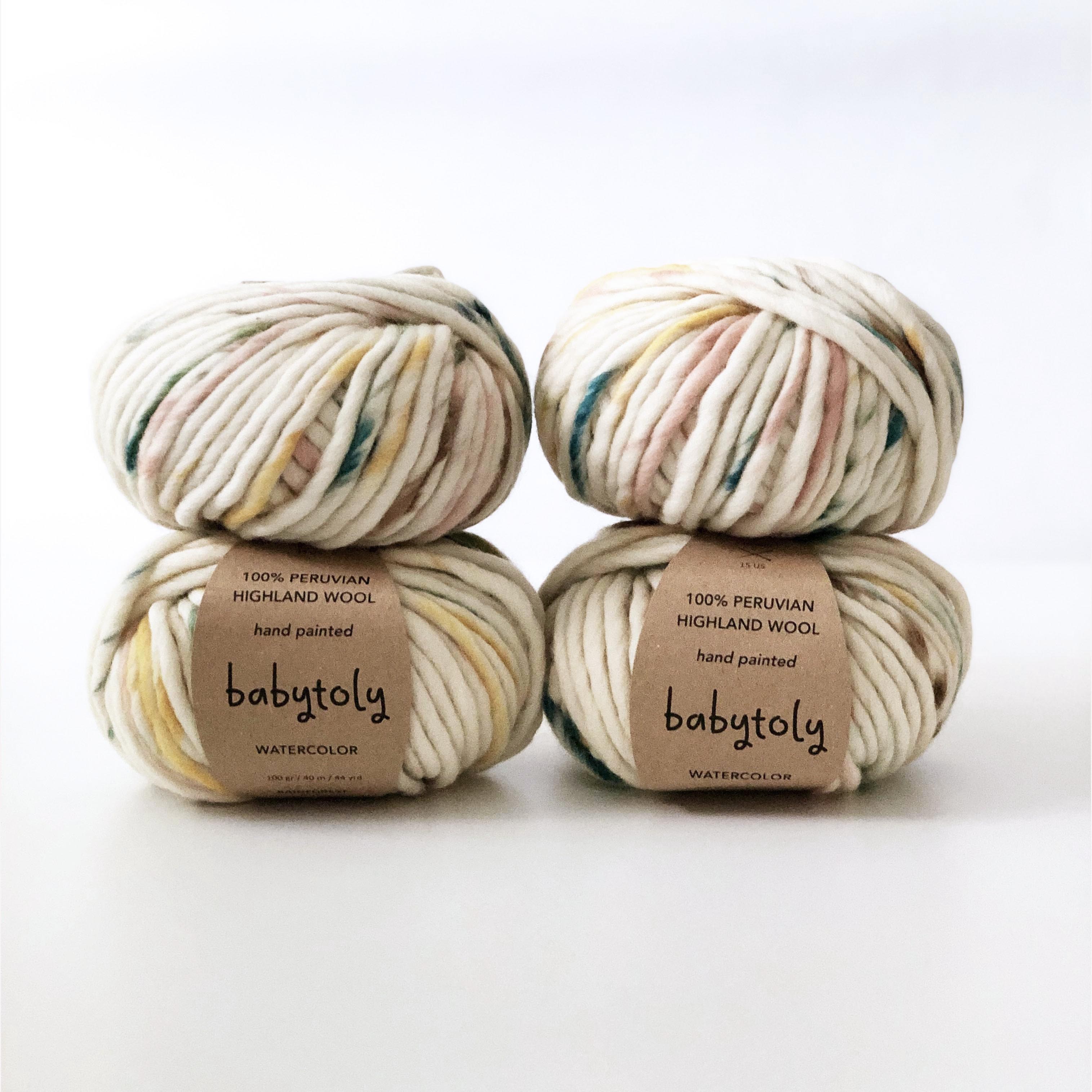 100% Peruvian Highland Wool Yarn - Rainforest, watercolor dye