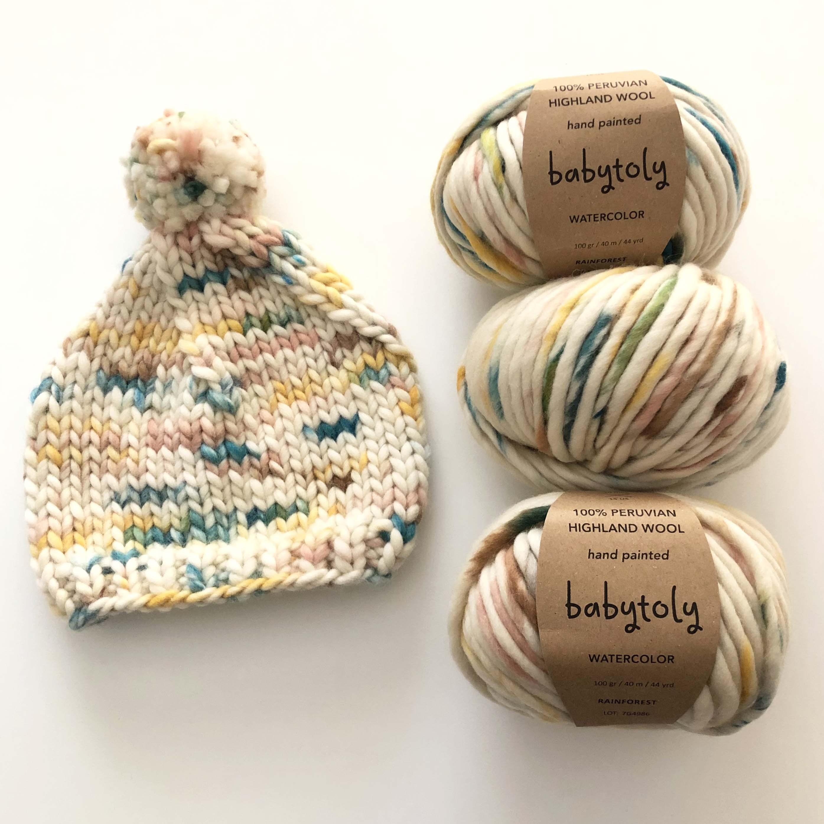 100% Peruvian Highland Wool Yarn - Rainforest, watercolor dye