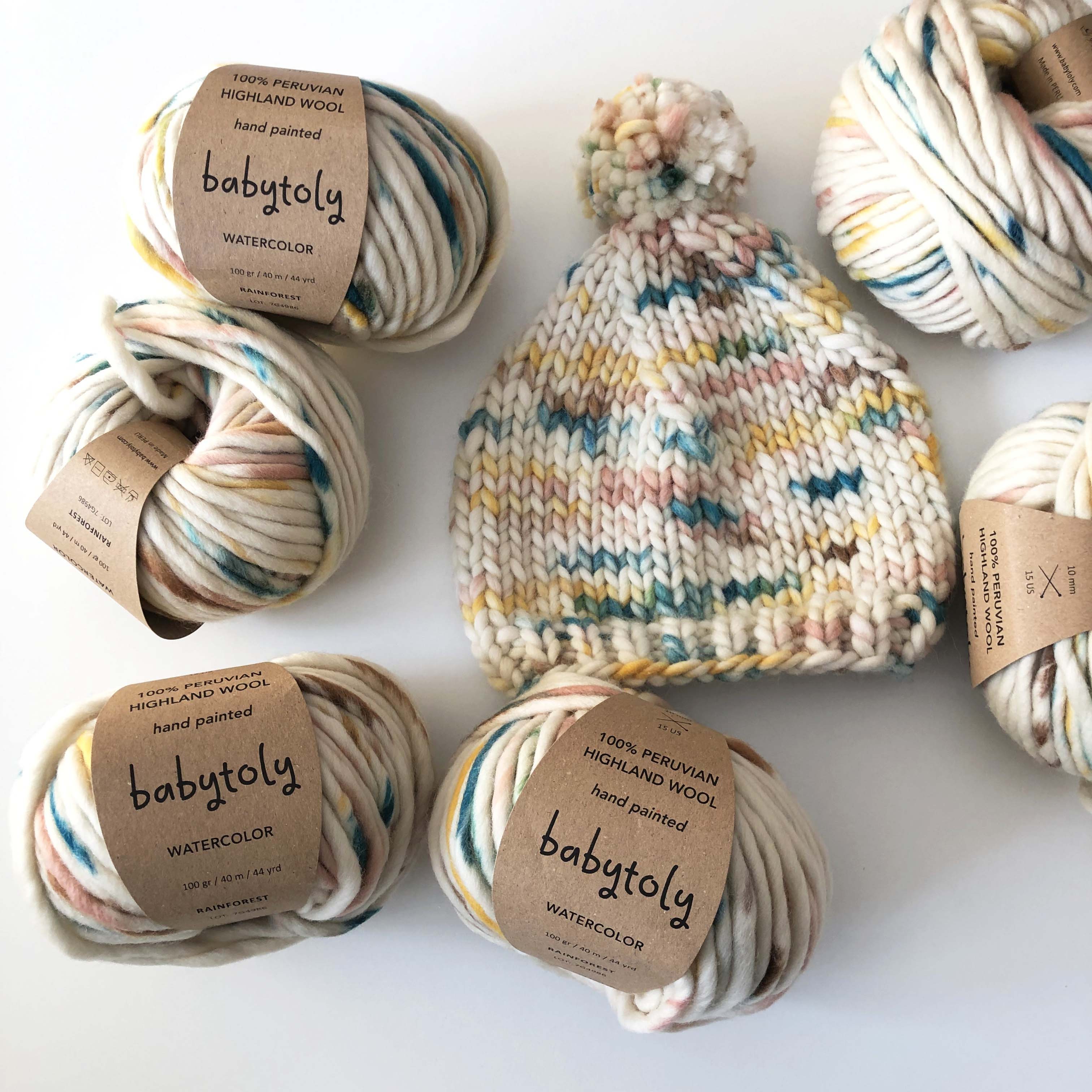 100% Peruvian Highland Wool Yarn - Rainforest, watercolor dye