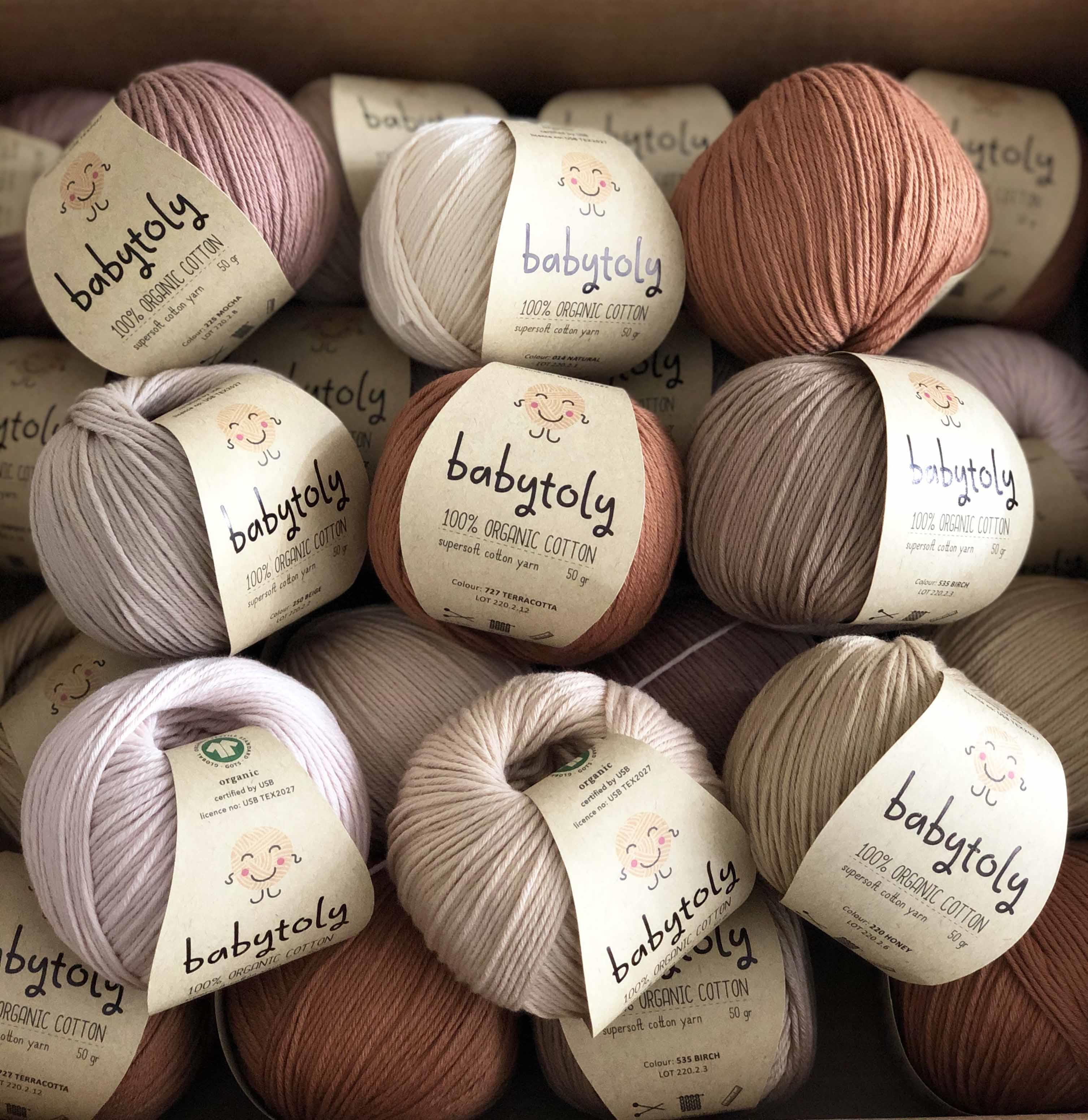 12 Yarn Bundles - Organic Cotton Yarn (choose colors)