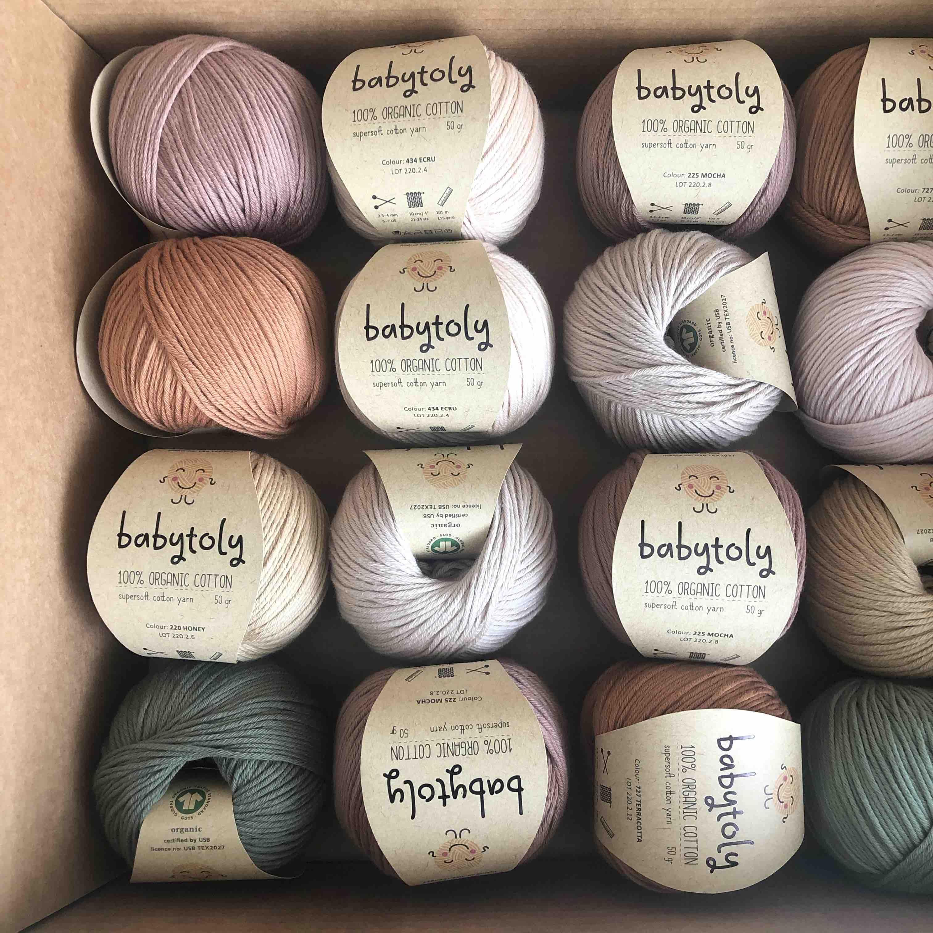 20 Yarn Bundles - Organic Cotton Yarn (choose colors)