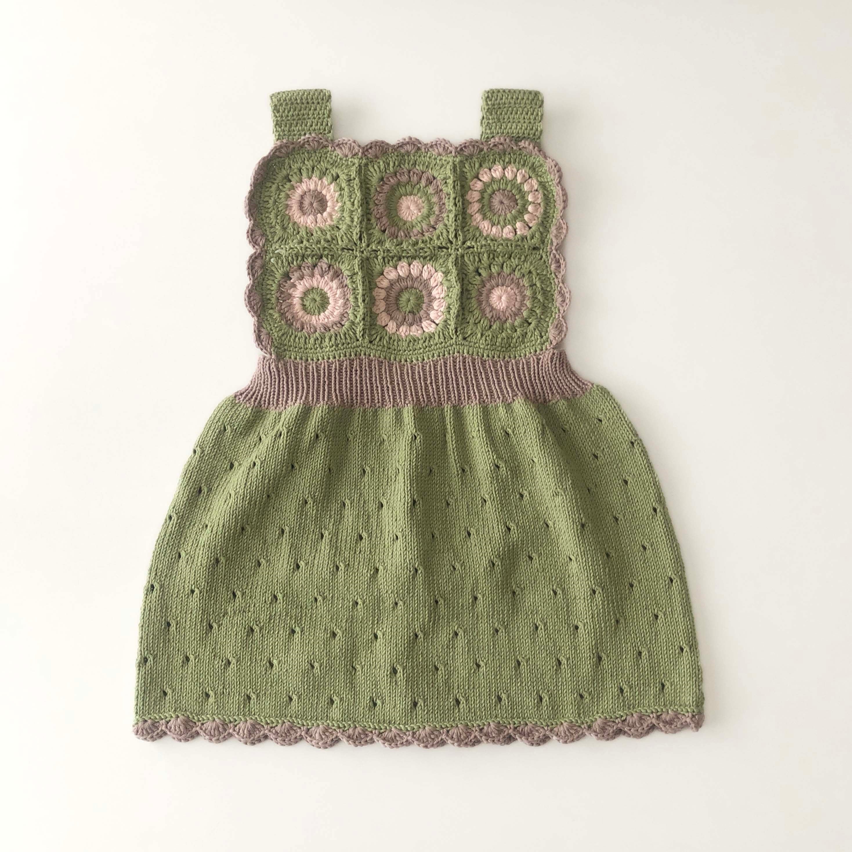 Arende Dress, Matcha base × Powder pink, Taupe