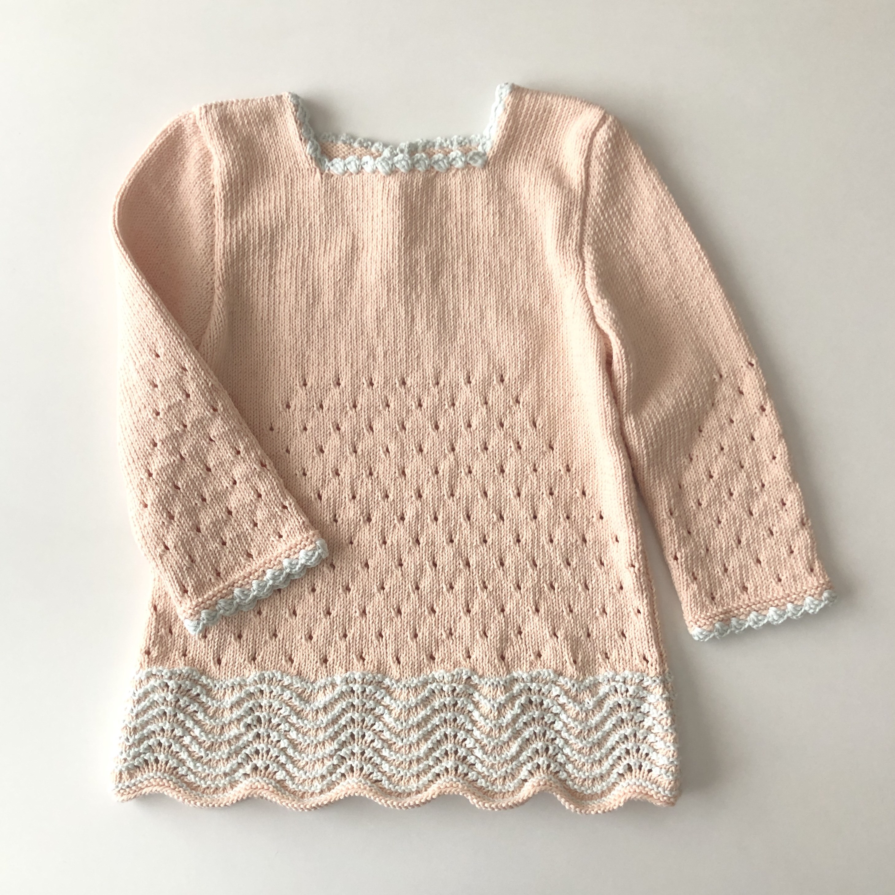 Artemis Dress Long Sleeve / 2 Color, Melon × Sky