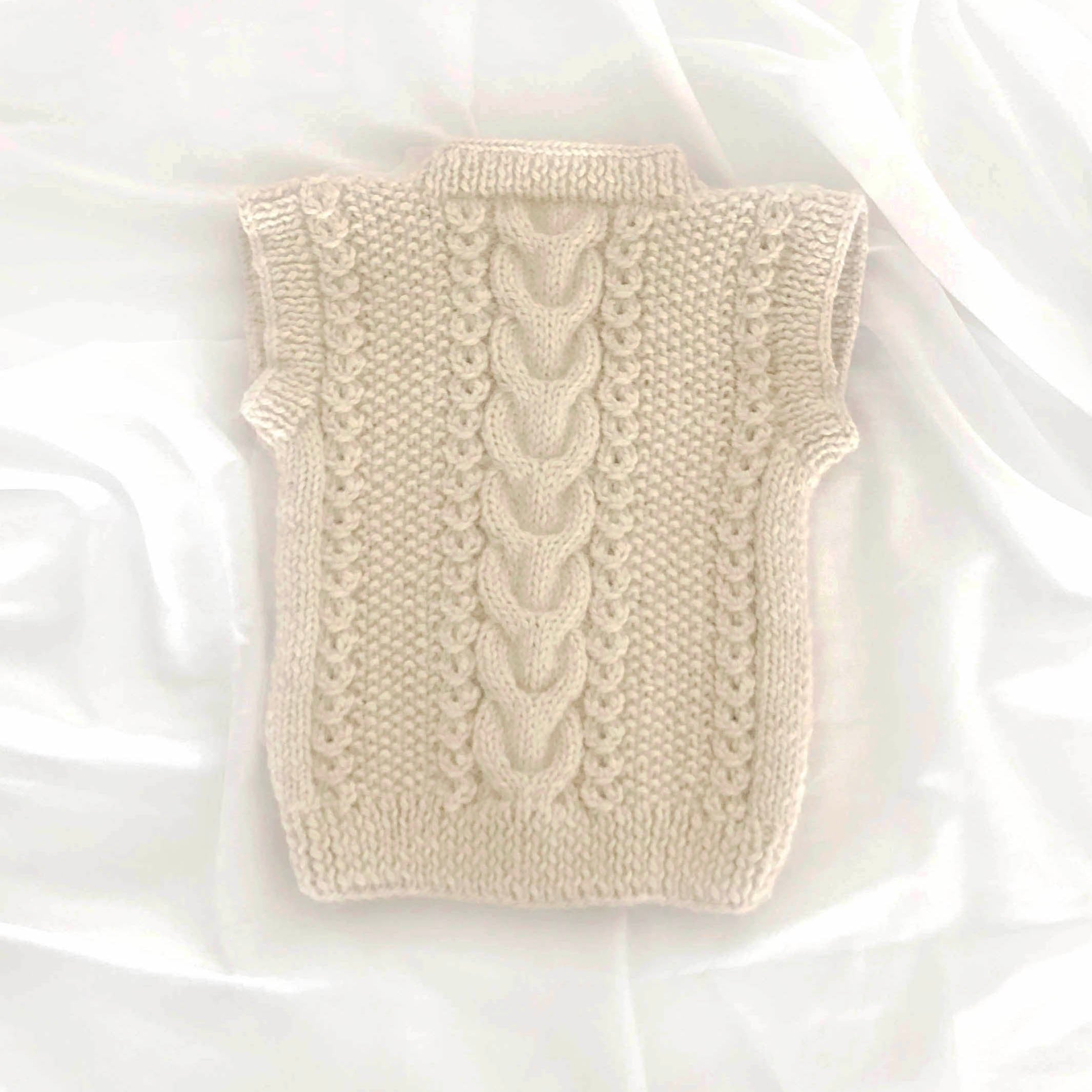 Baby Alpaca Cable Vest & Beanie Set - 100% Baby Alpaca