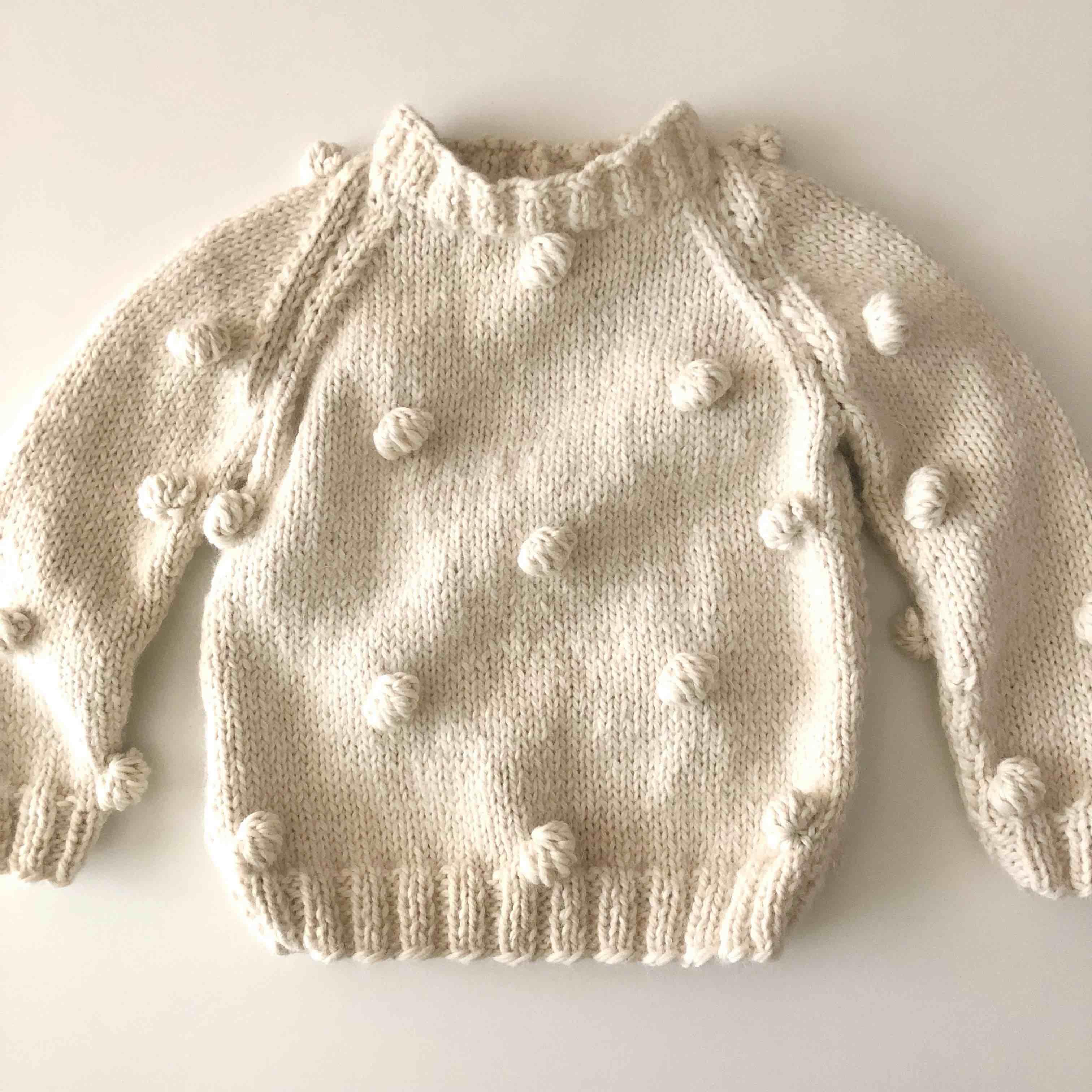 Baby Alpaca Popcorn Sweater, Natural