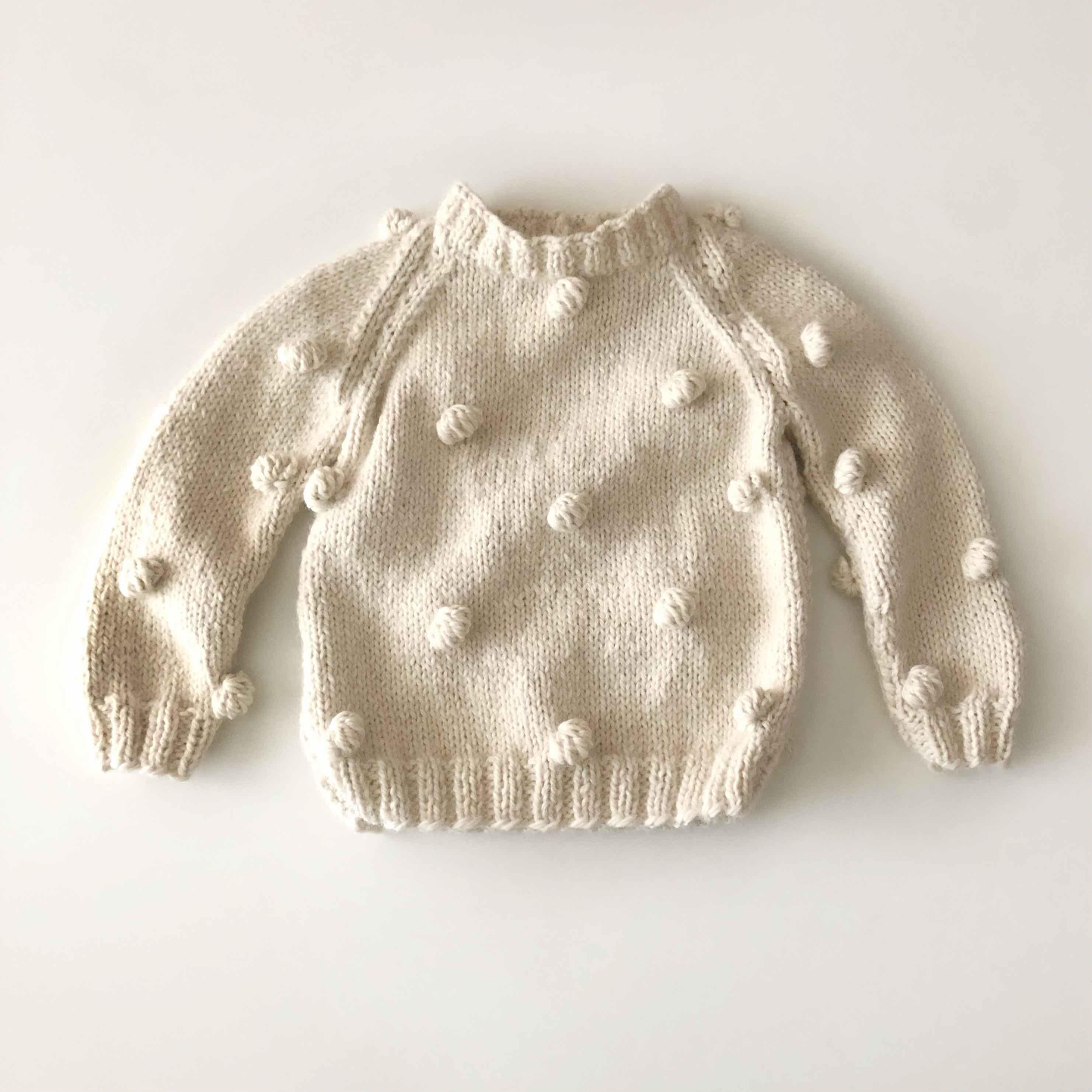 Baby Alpaca Popcorn Sweater, Natural