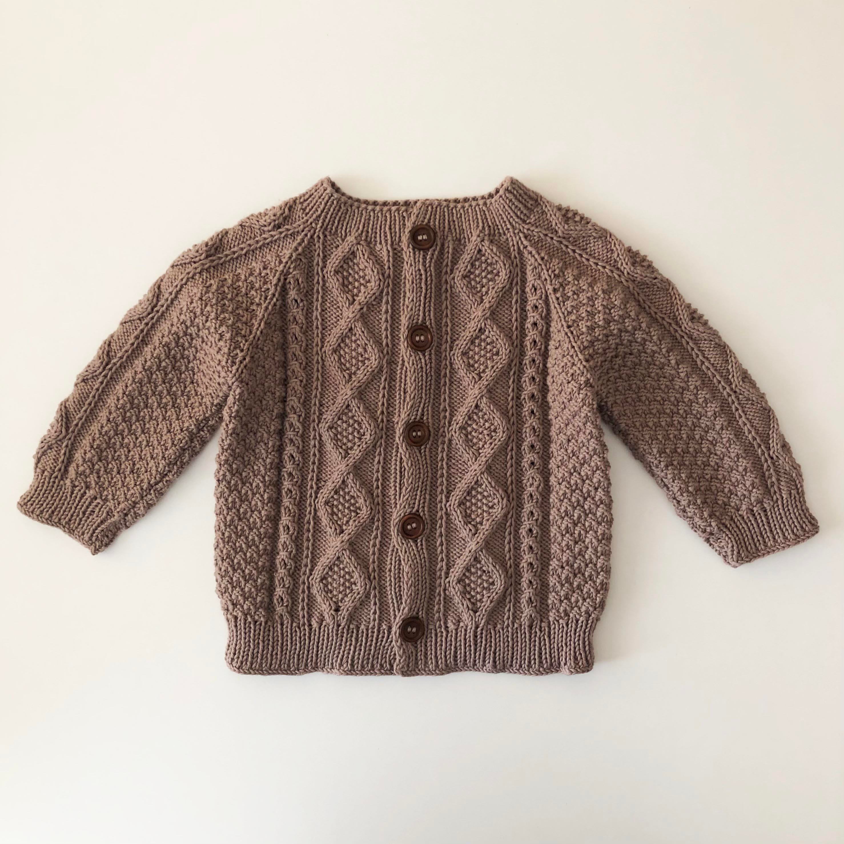 Cable Cardigan, Taupe