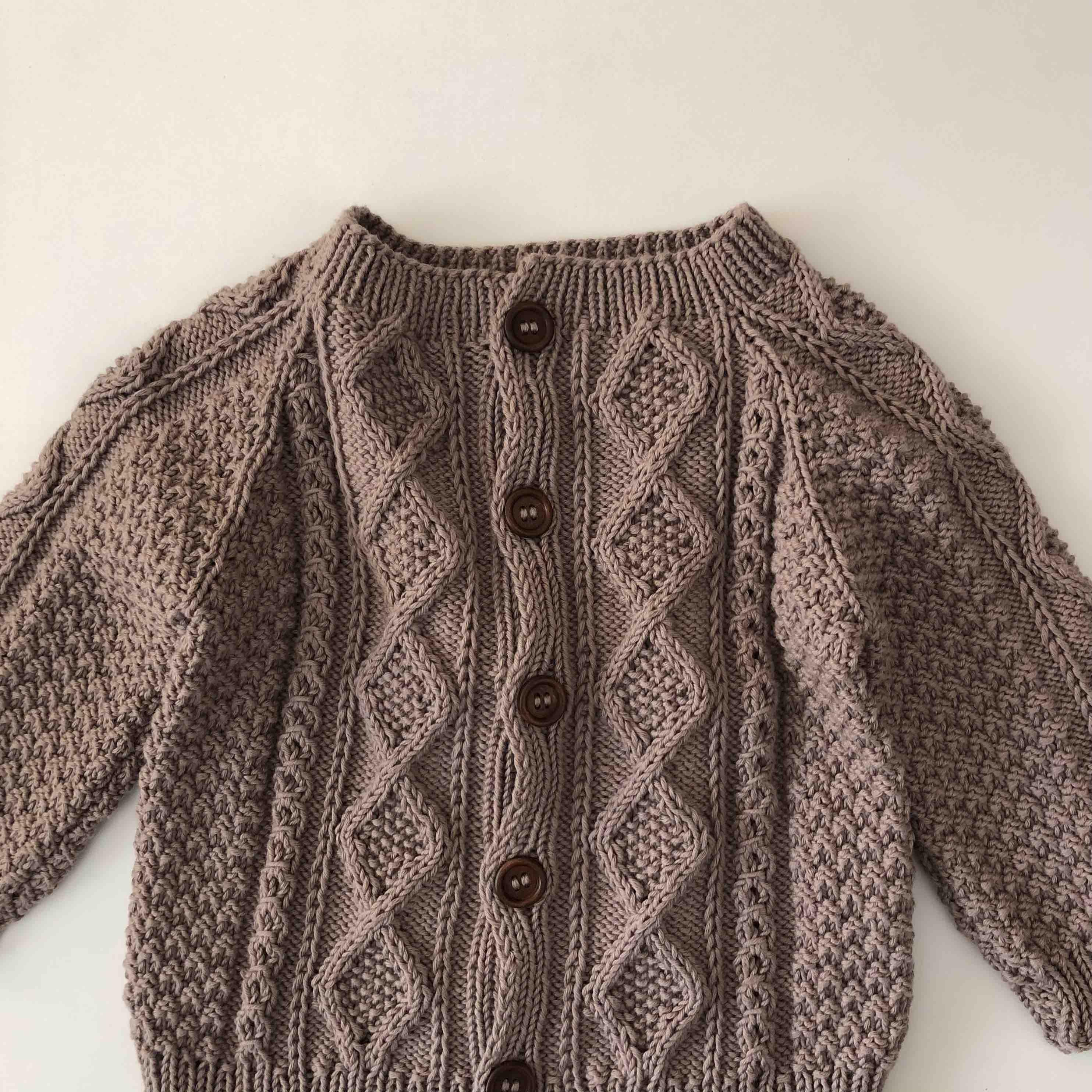 Cable Cardigan, Taupe