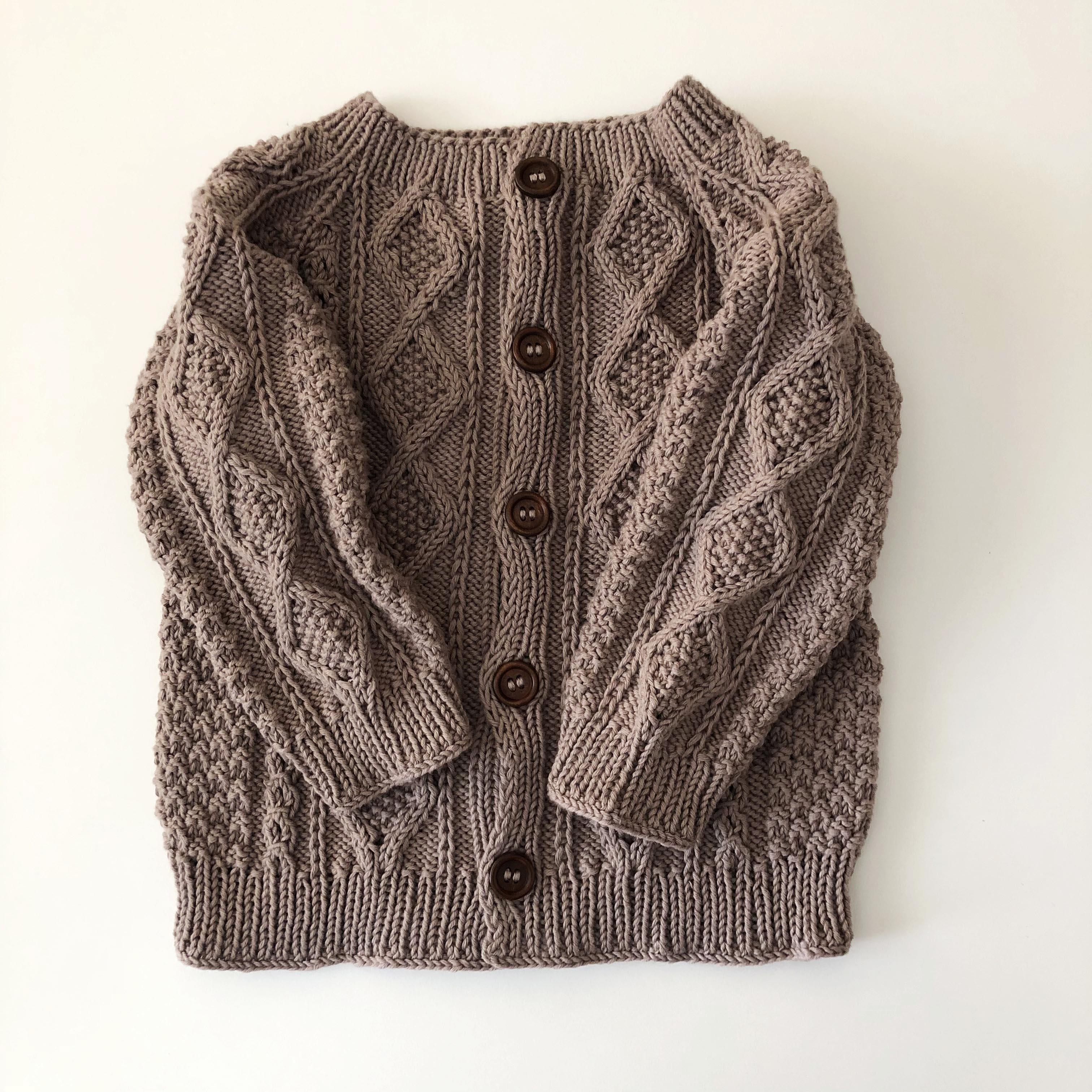 Cable Cardigan, Taupe