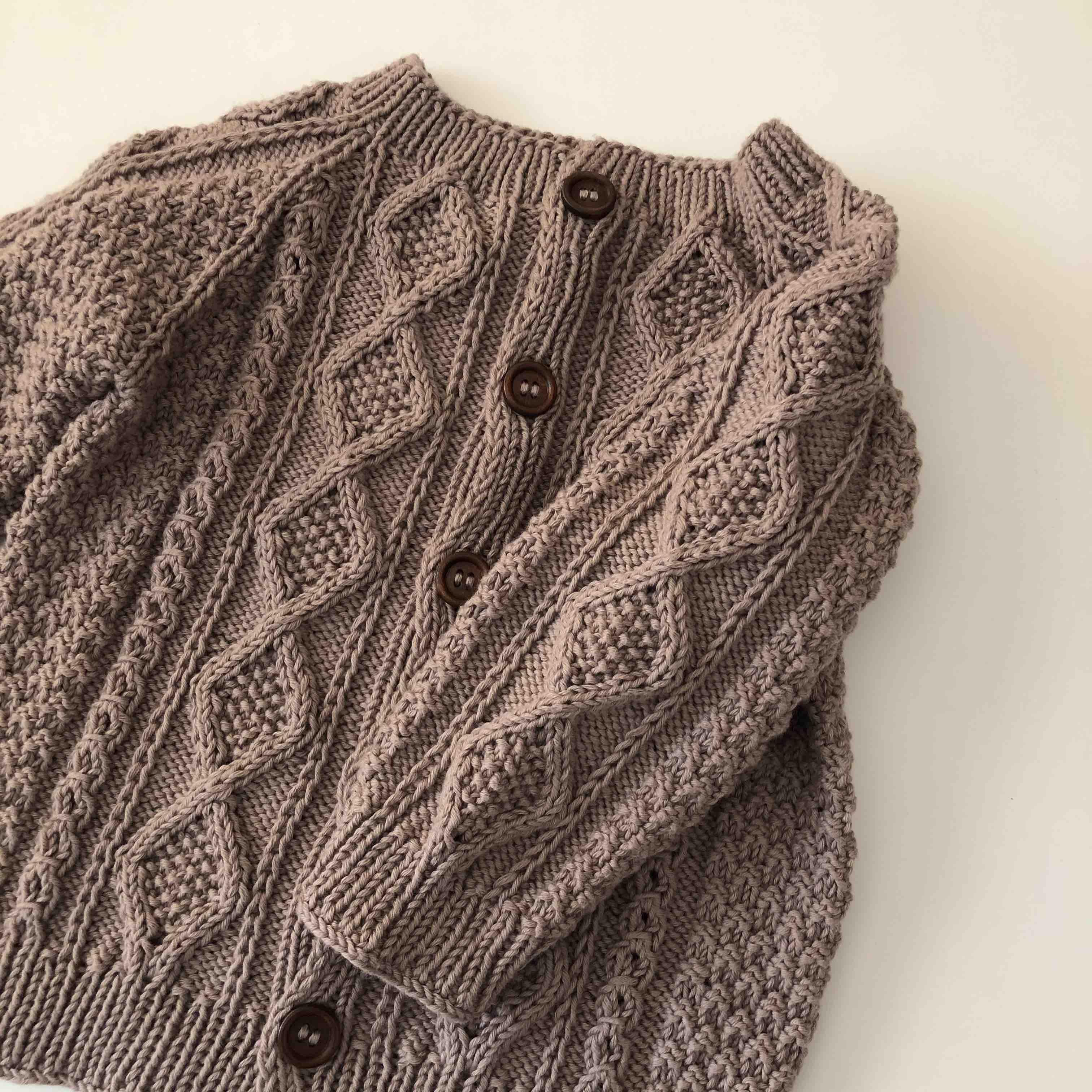 Cable Cardigan, Taupe