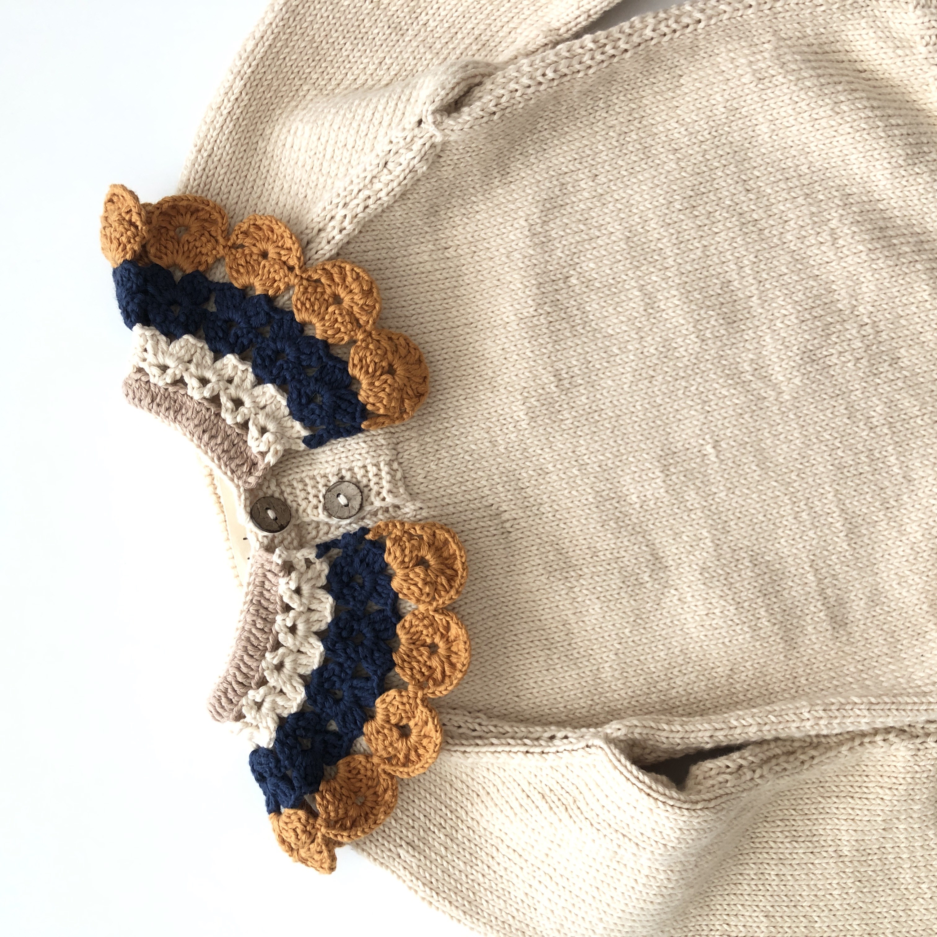 Camille Collar Sweater, Natural×Golden brown Collar