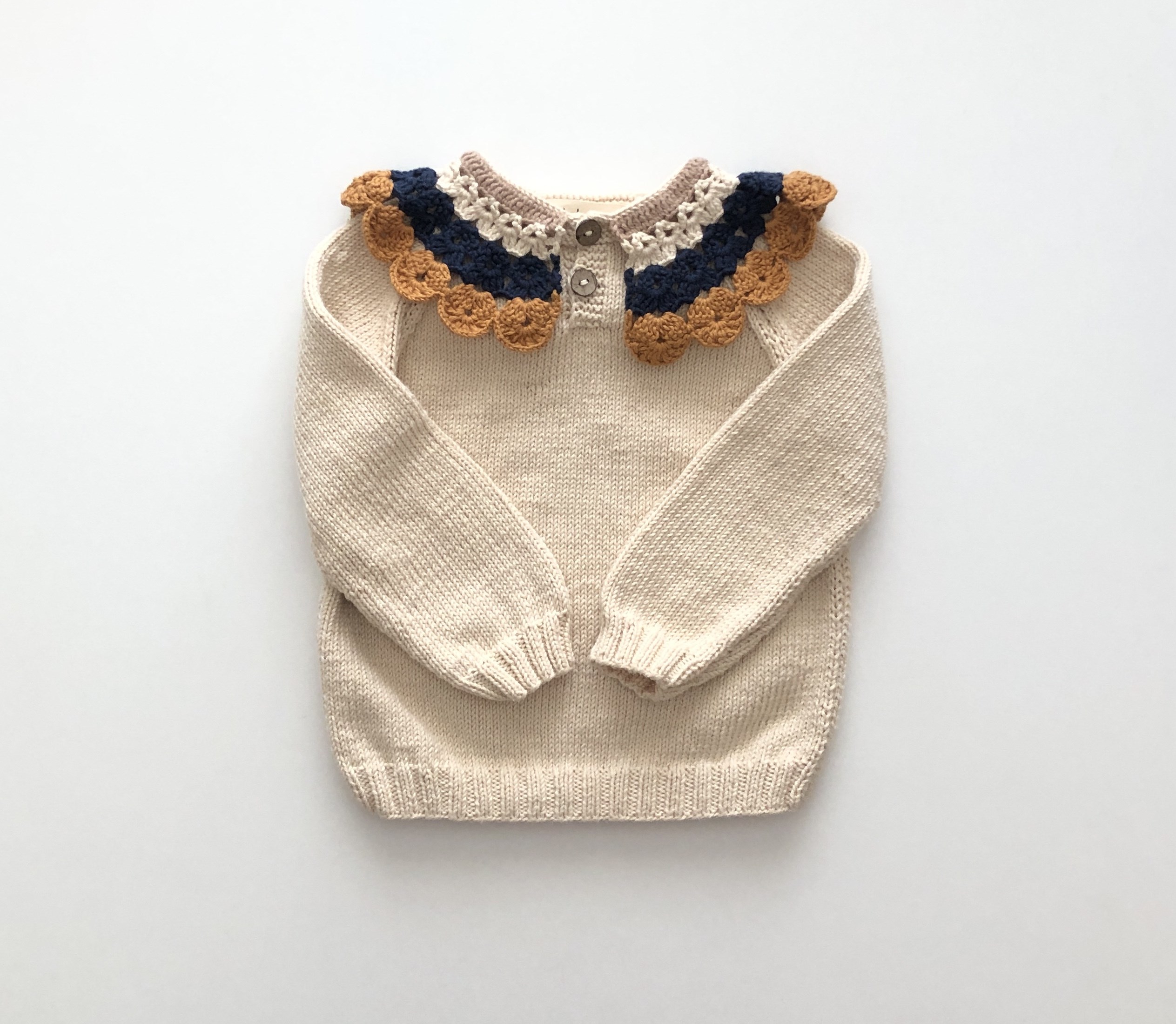 Camille Collar Sweater, Natural×Golden brown Collar