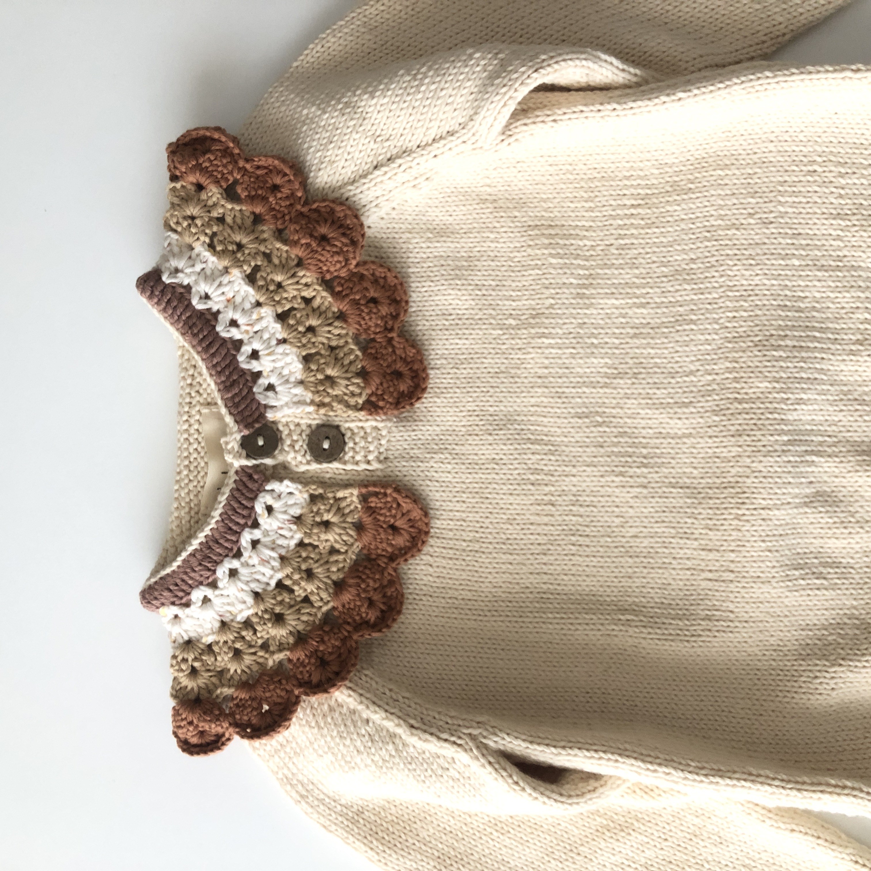 Camille Collar Sweater, Natural×Terracotta Collar