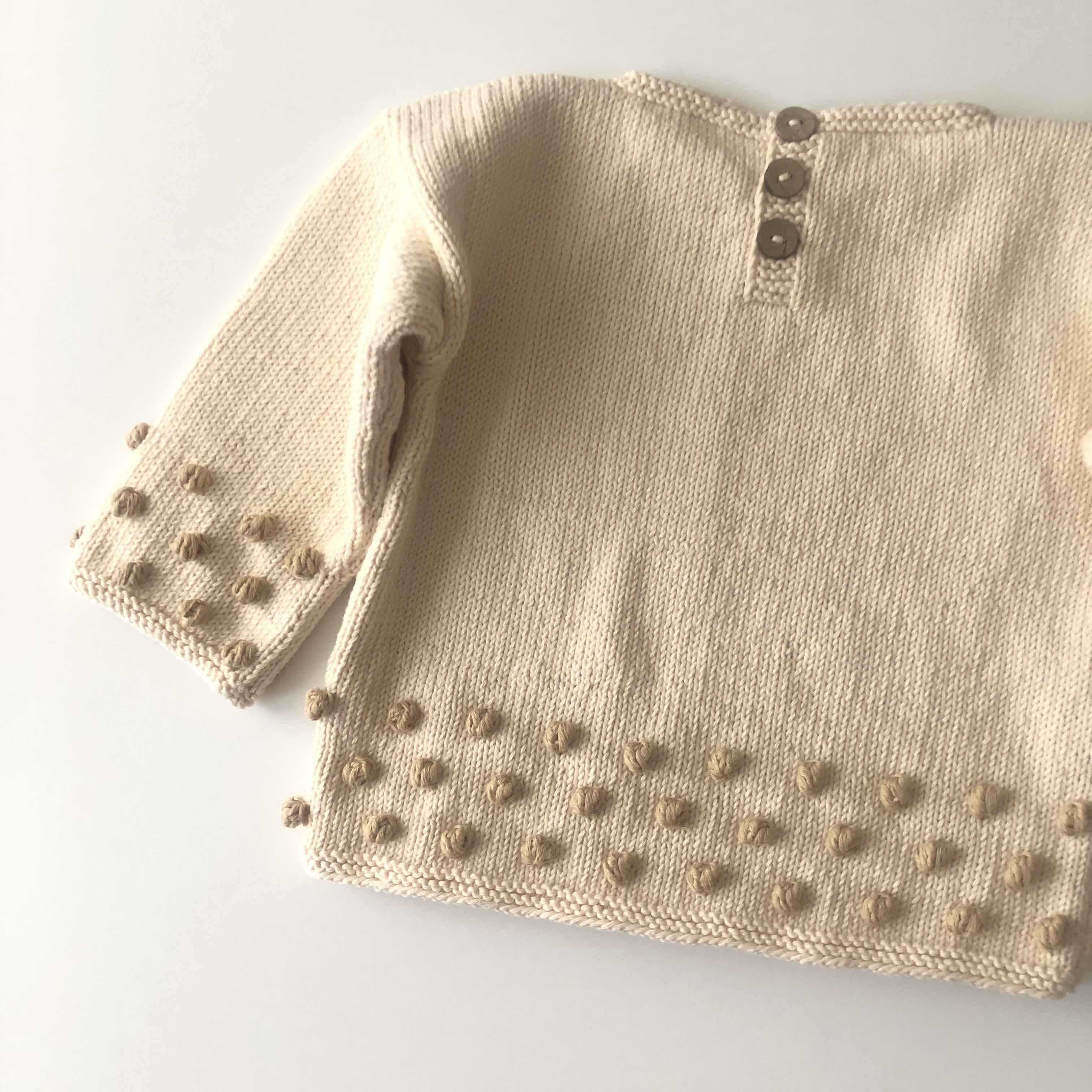Comfy Popcorn Sweater, Natural