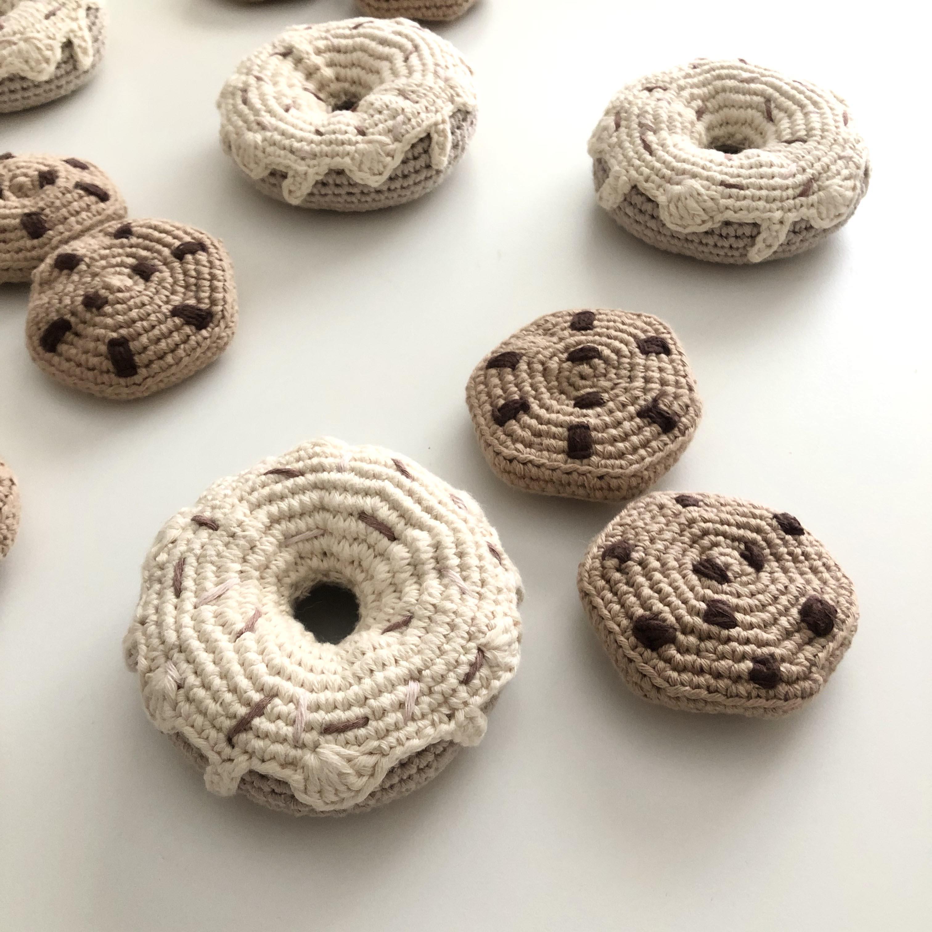 Crochet Toy Cookies - 2.5 in - 6.5 cm diameter