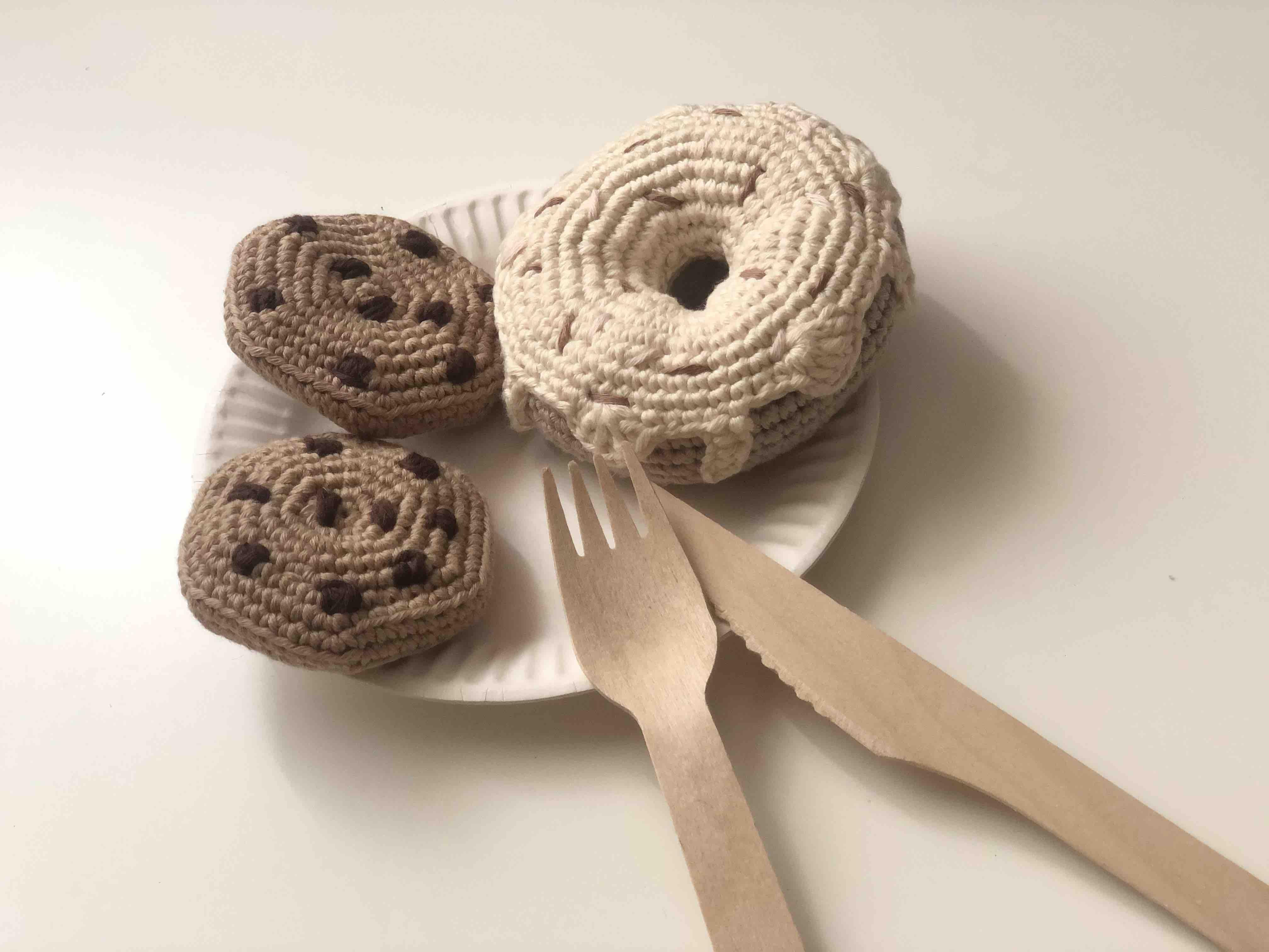 Crochet Toy Donut - 3.5 in - 9 cm diameter