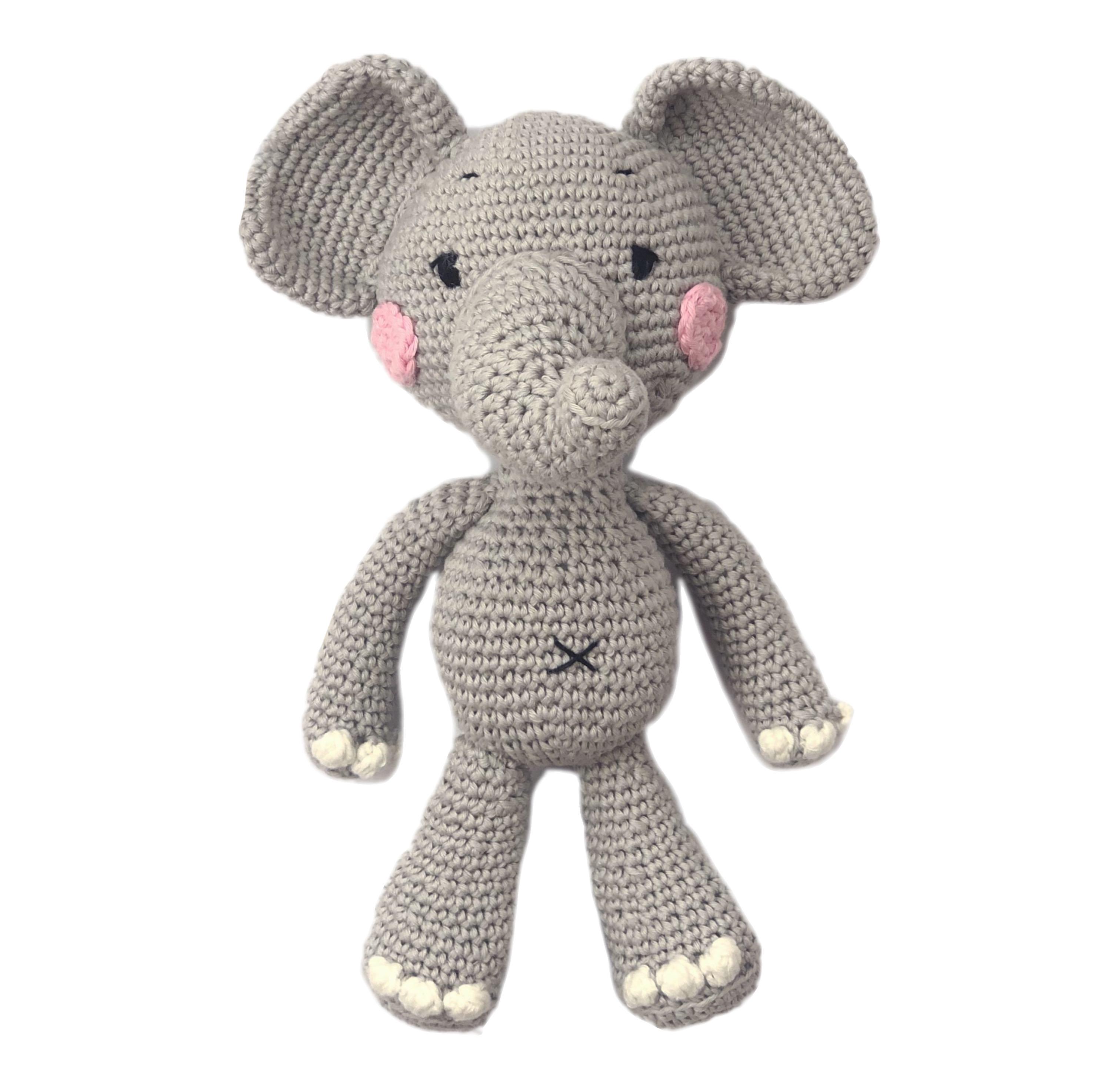 Crochet Toy Elephant 12.5