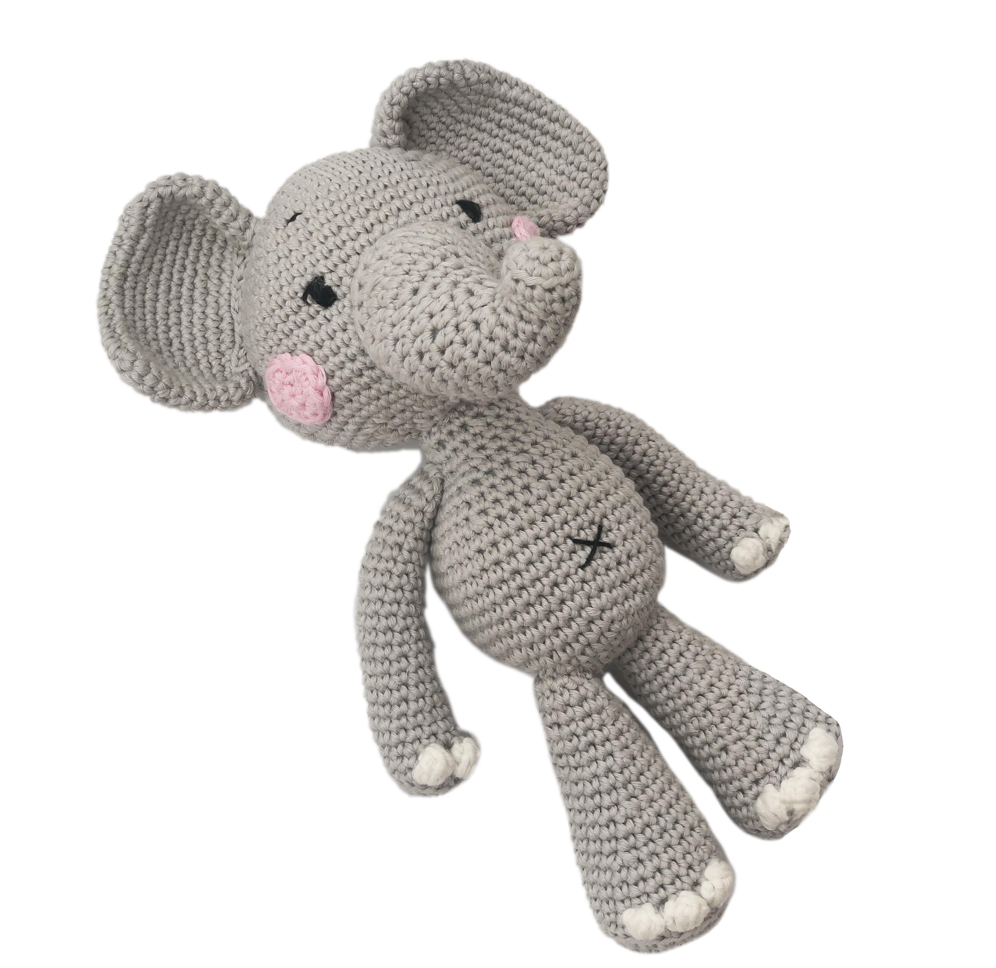 Crochet Toy Elephant 12.5