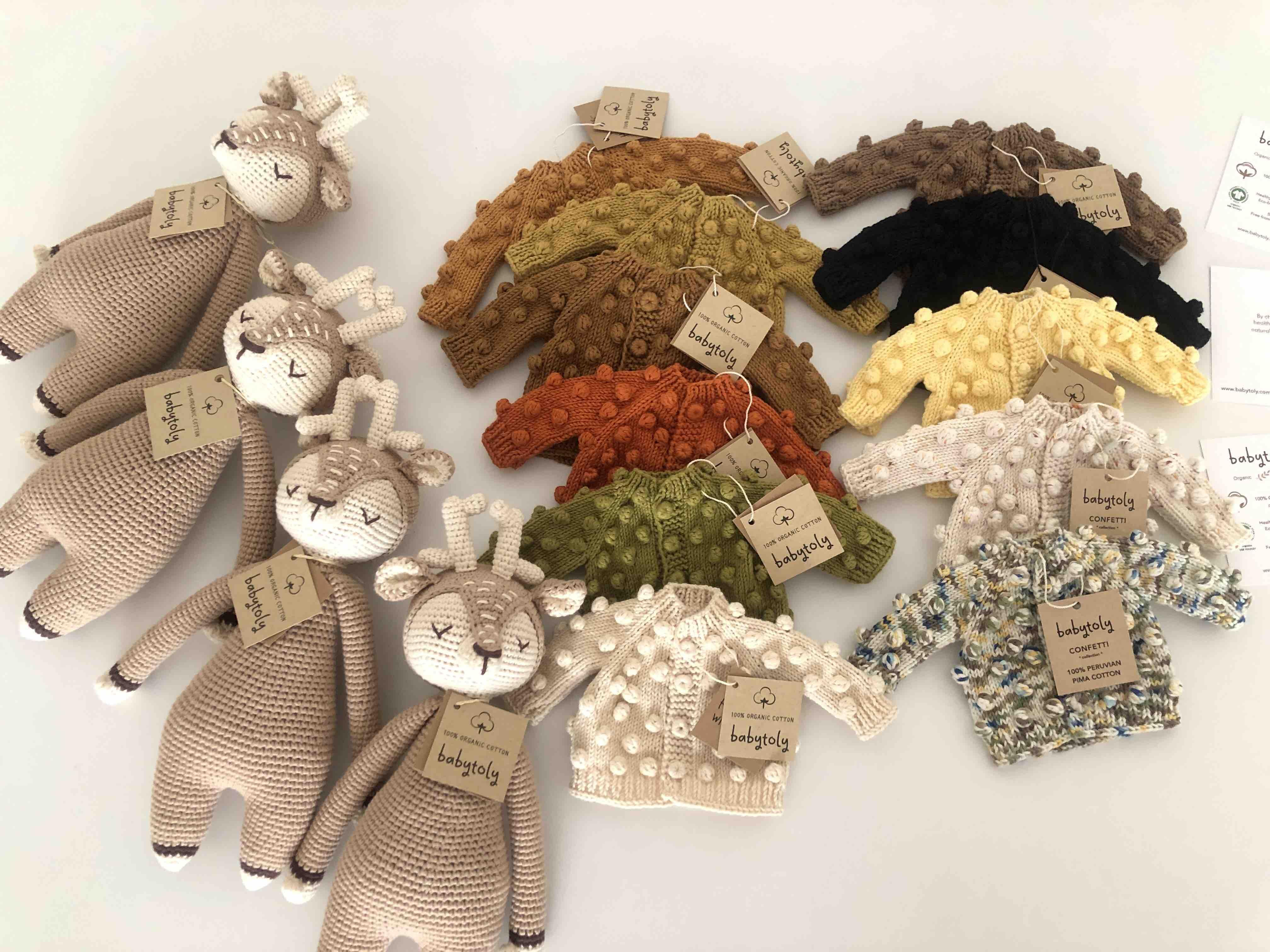 Deer Sleep Friend+Popcorn Cardigan Set, Custom Color