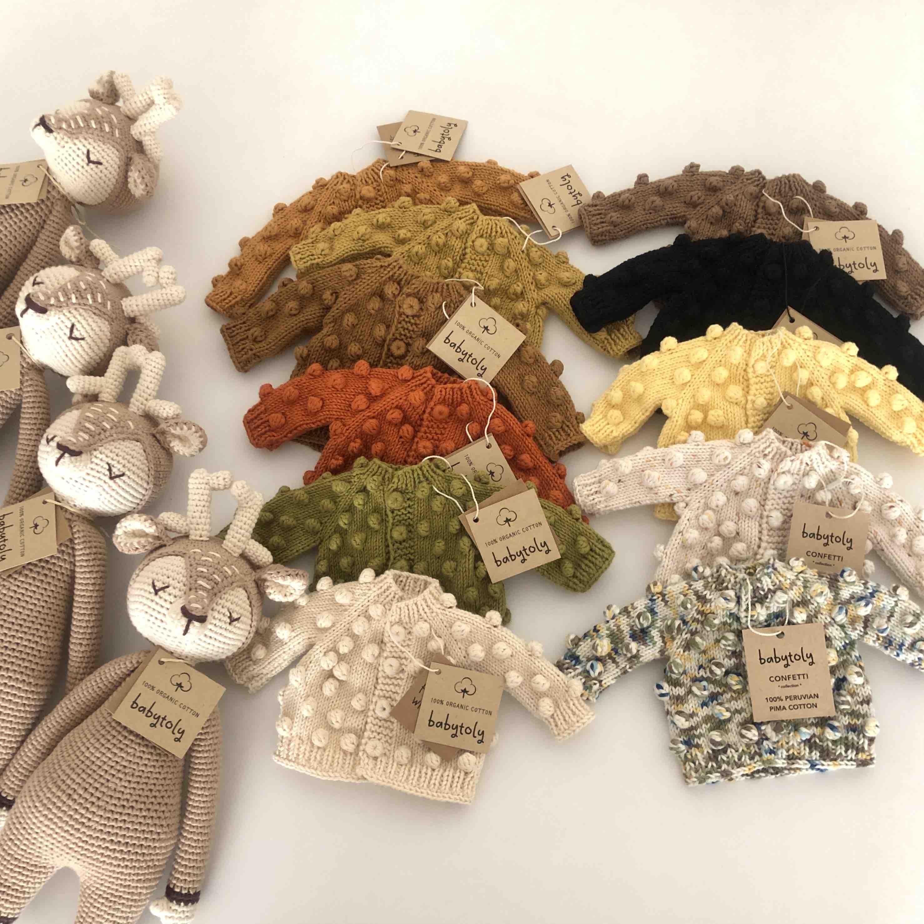 Deer Sleep Friend+Popcorn Cardigan Set, Custom Color