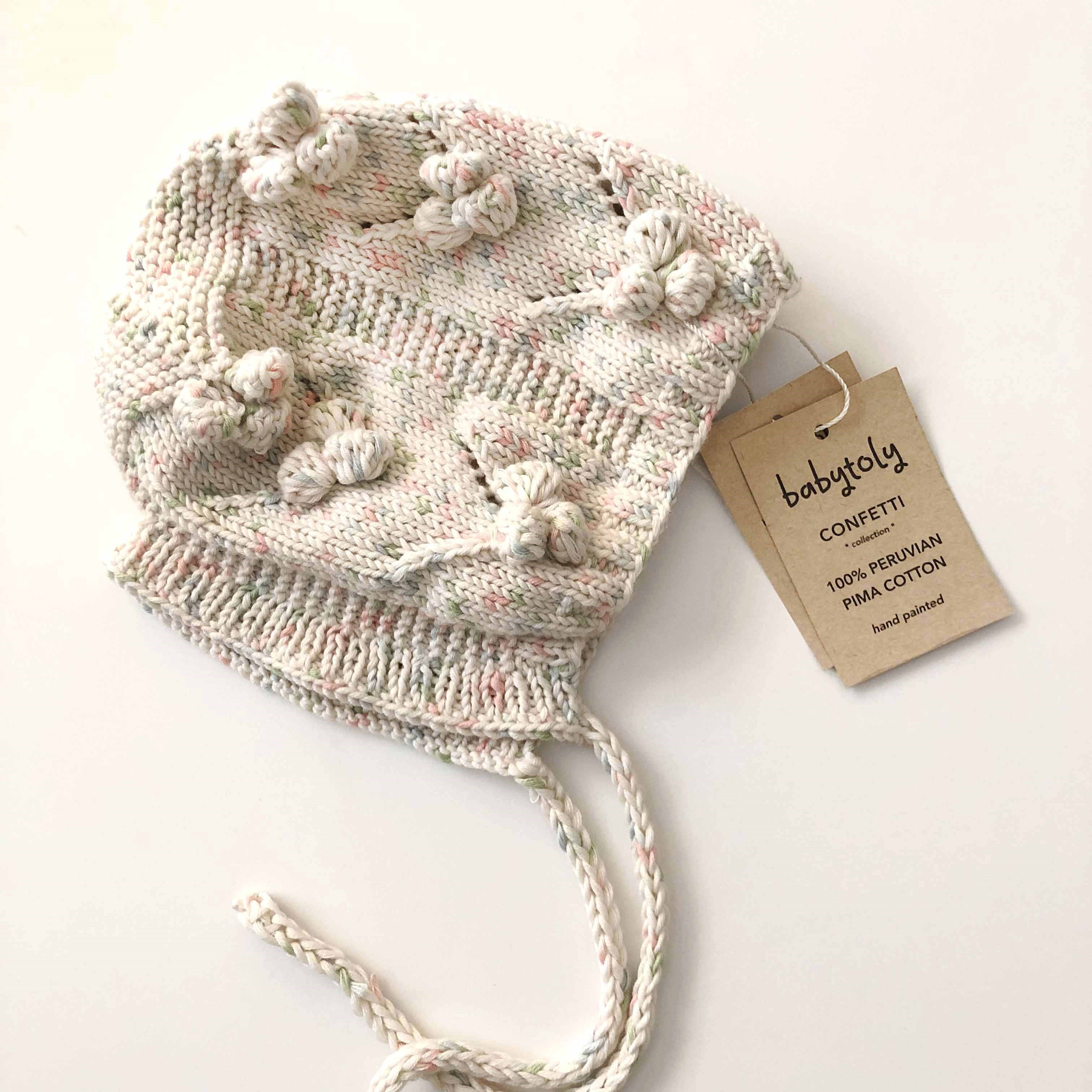 Fancy Popcorn Bonnet, Exclusive Confetti - Custom Color