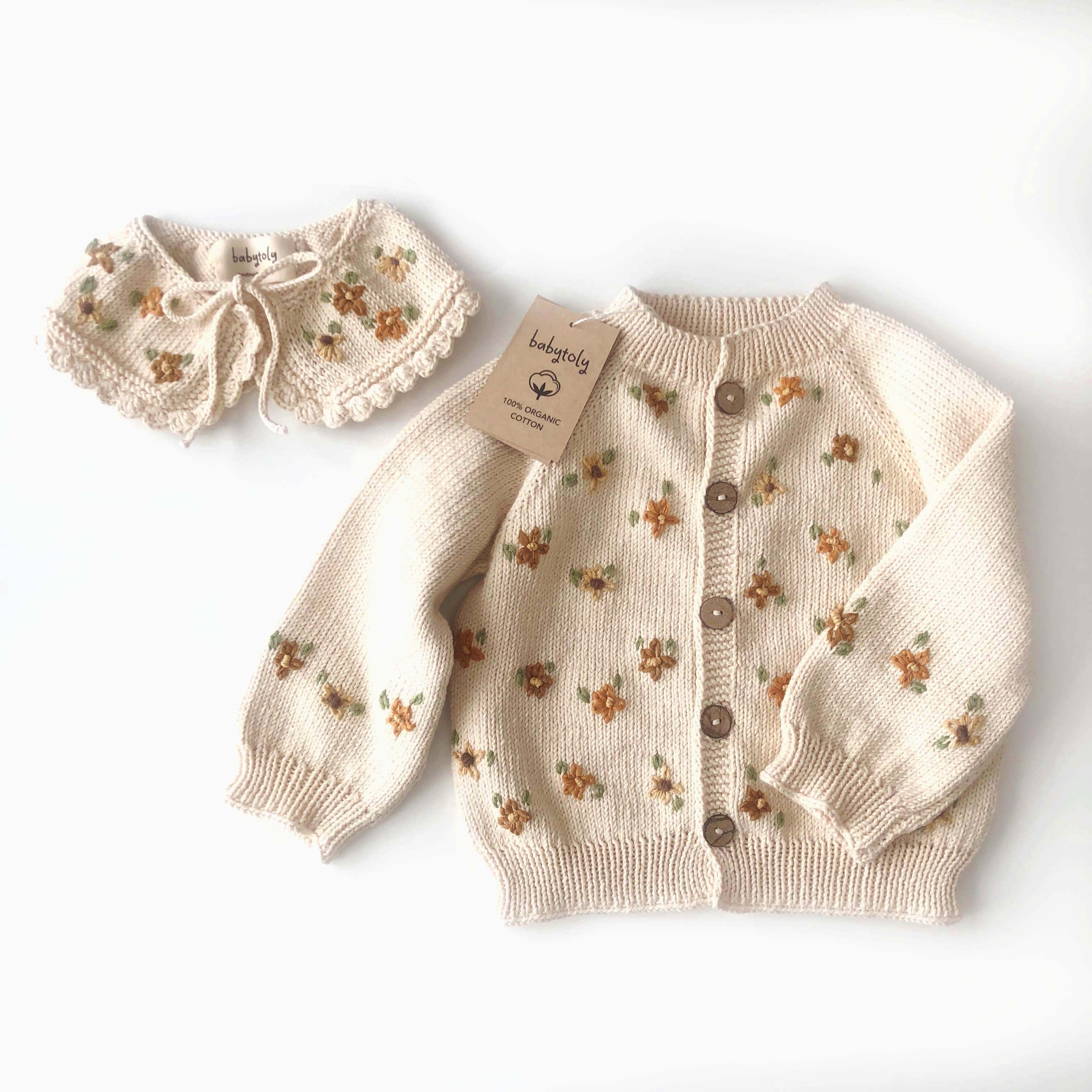 Floral Cardigan, Natural Base
