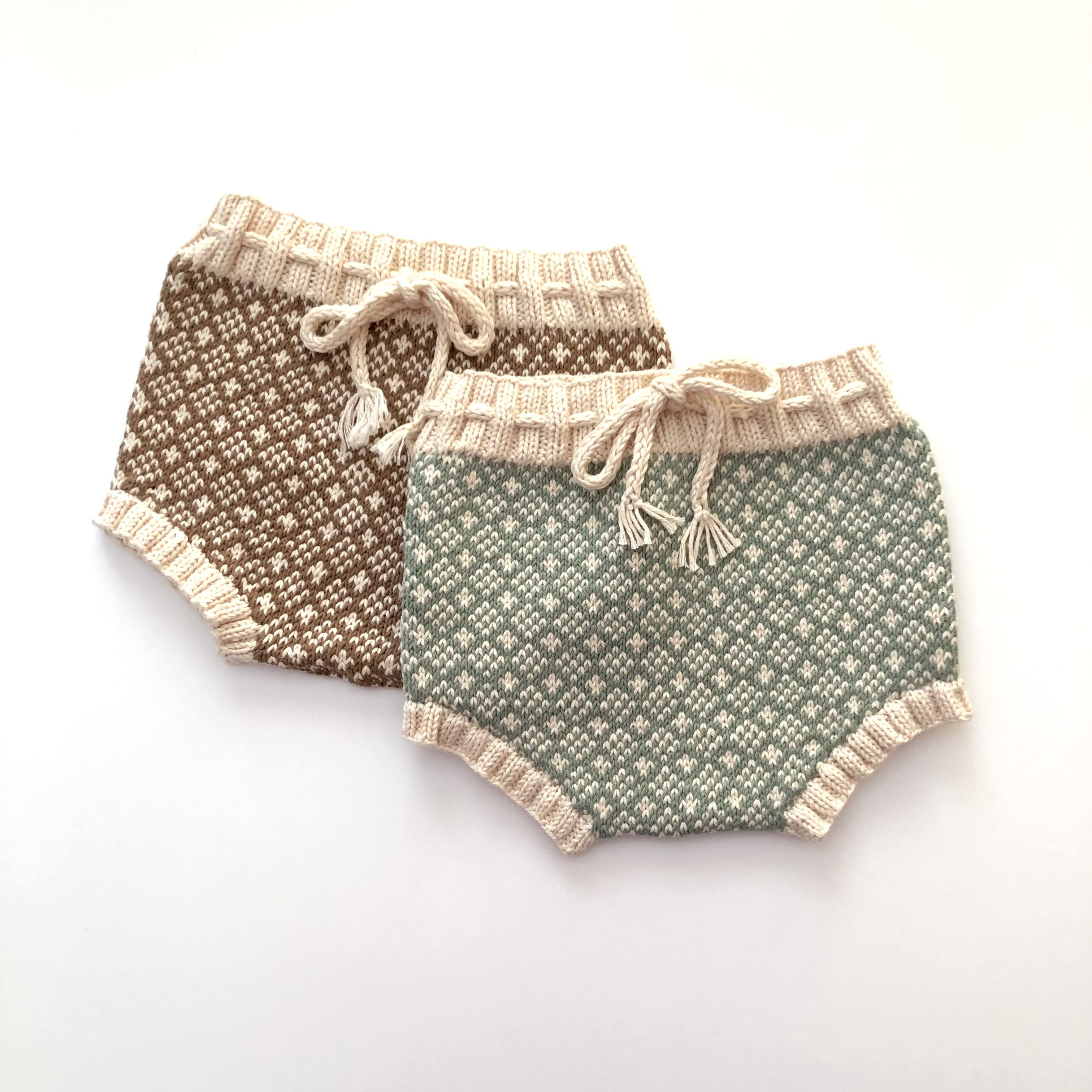 Folk Bloomer, Natural(waist) × Mint(patterns)