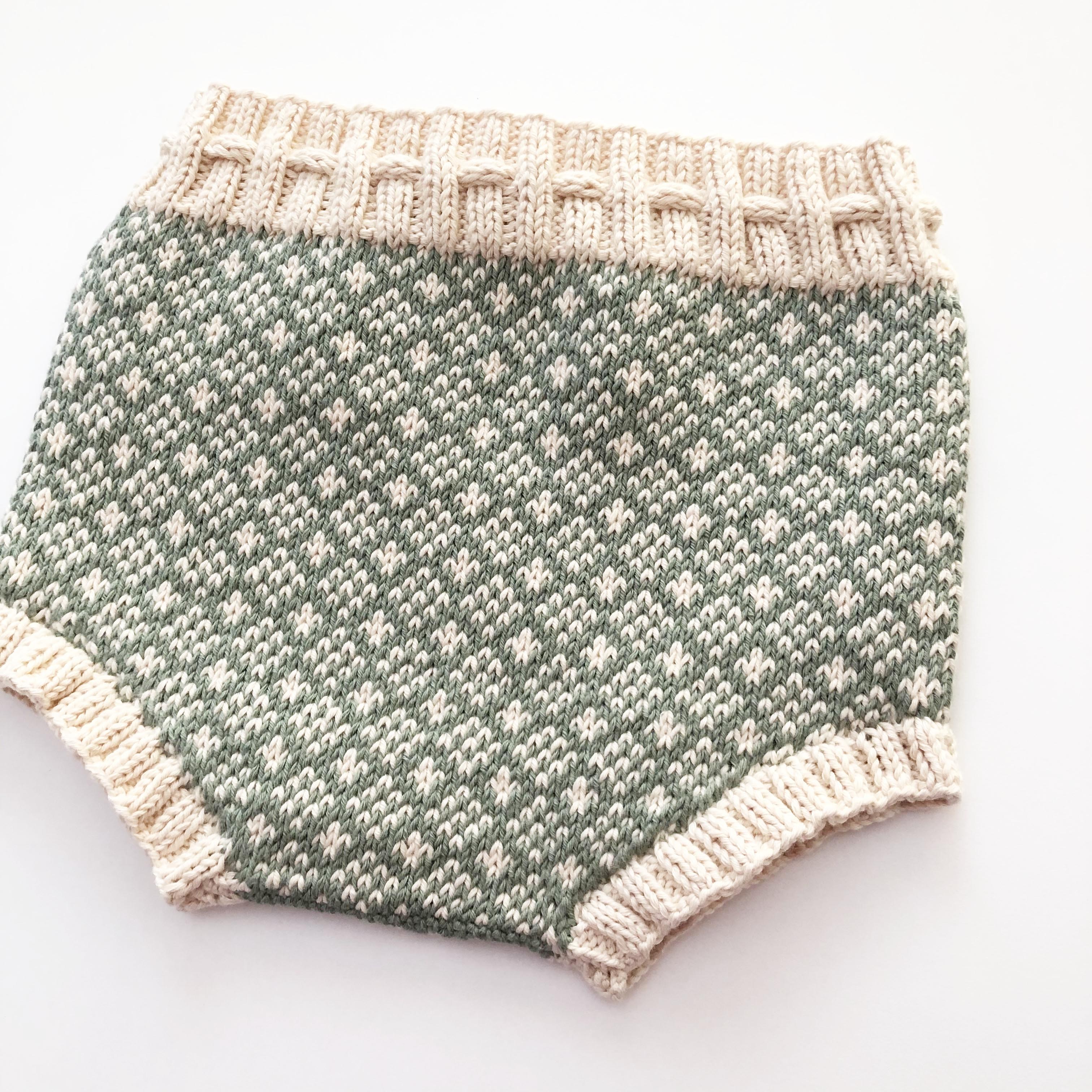 Folk Bloomer, Natural(waist) × Mint(patterns)