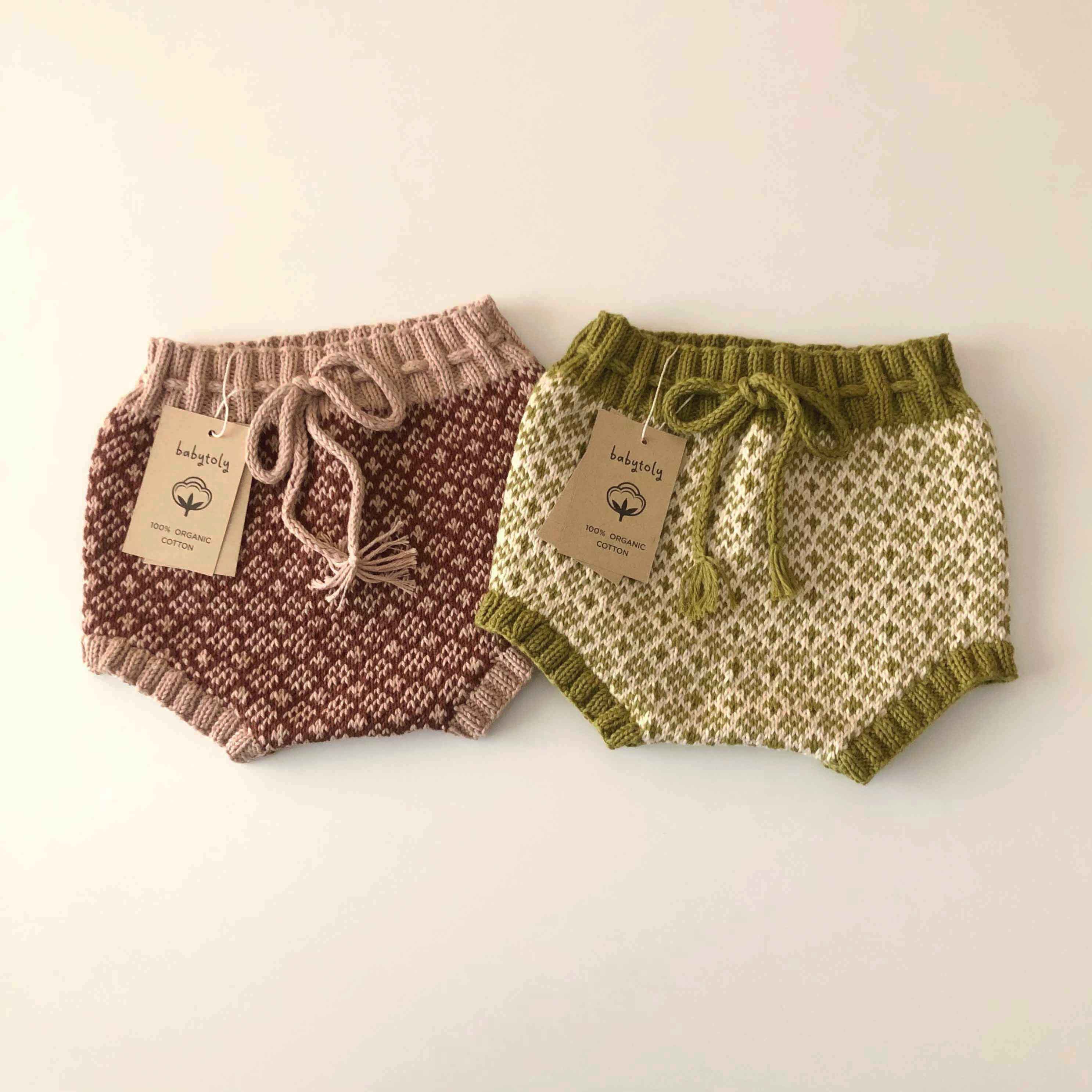Folk Bloomer, Natural(waist) × Olive(patterns)