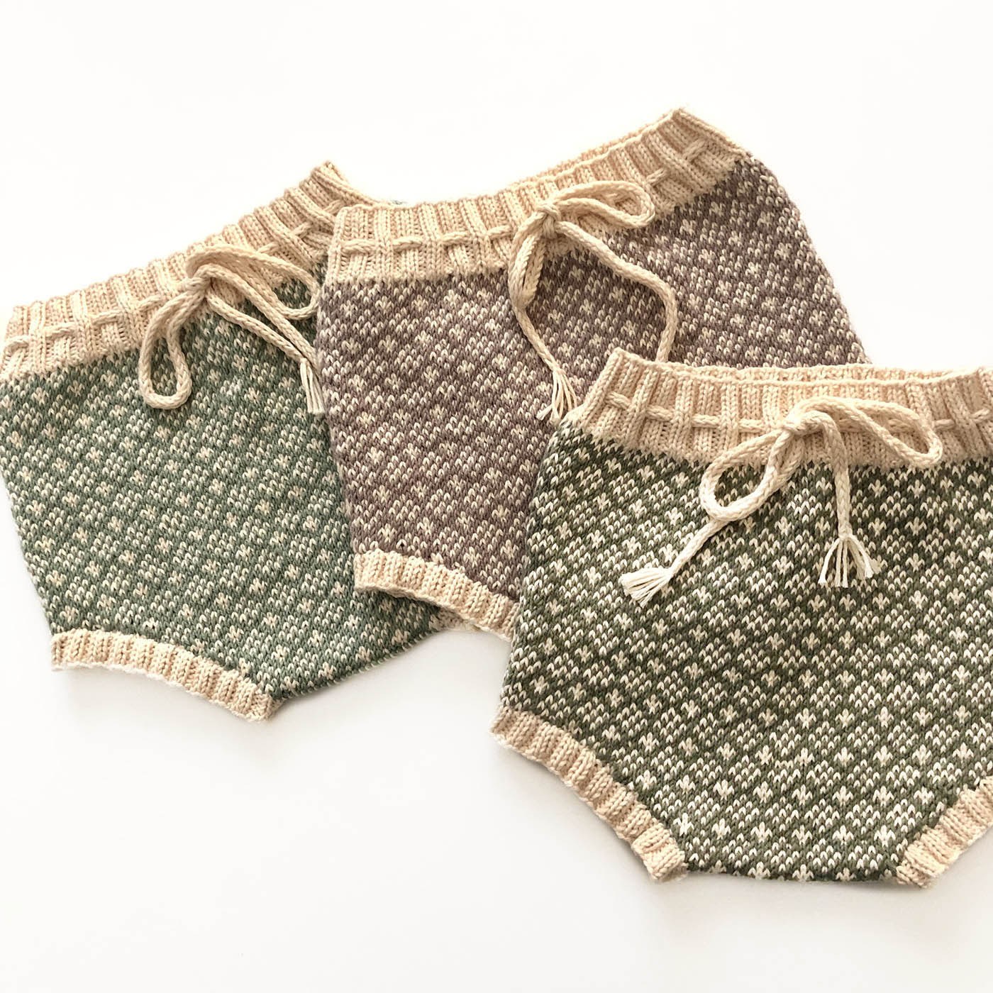 Folk Bloomer, Natural(waist) × Sage(patterns)