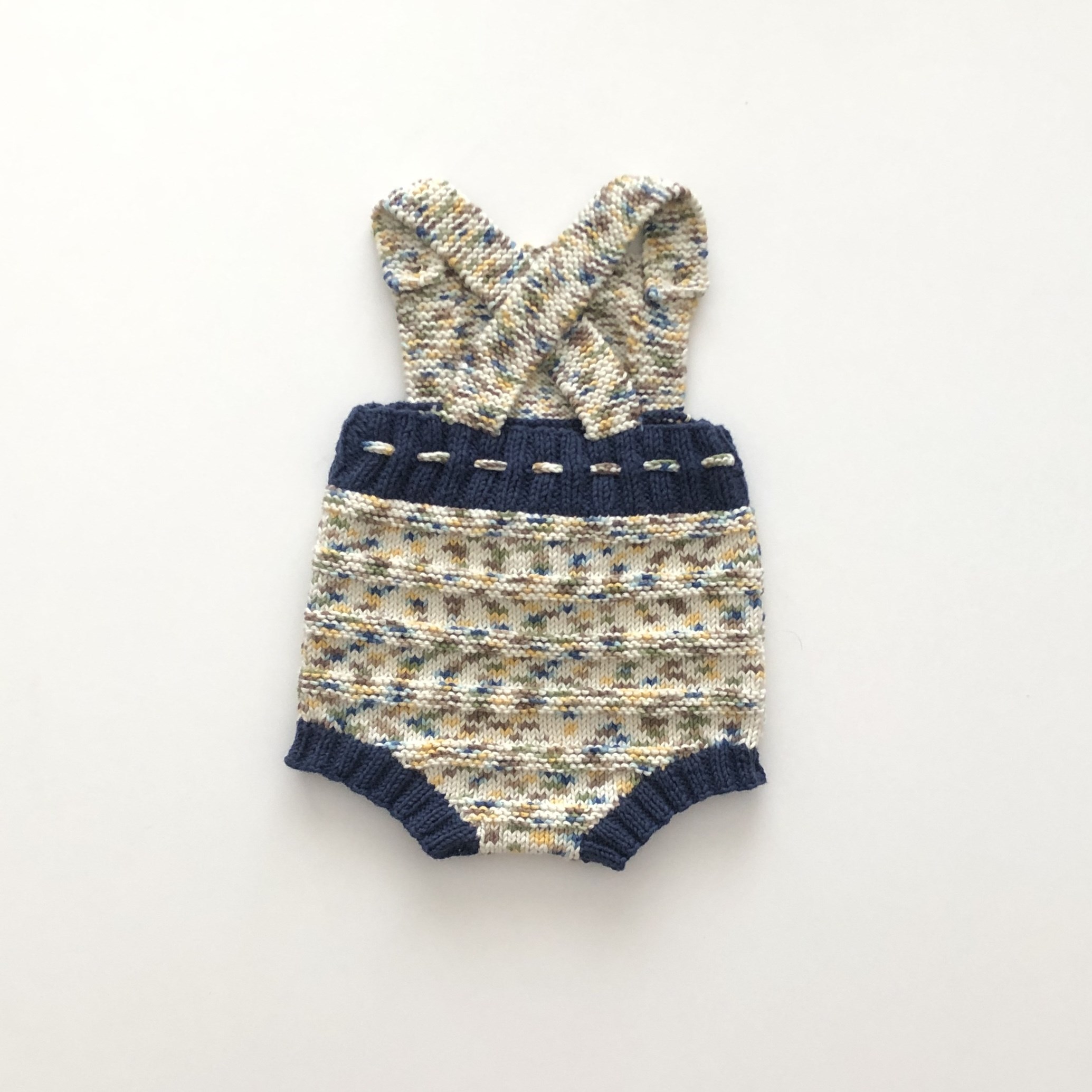 Macaron  Romper, Exclusive Confetti - Dandelion × Navy