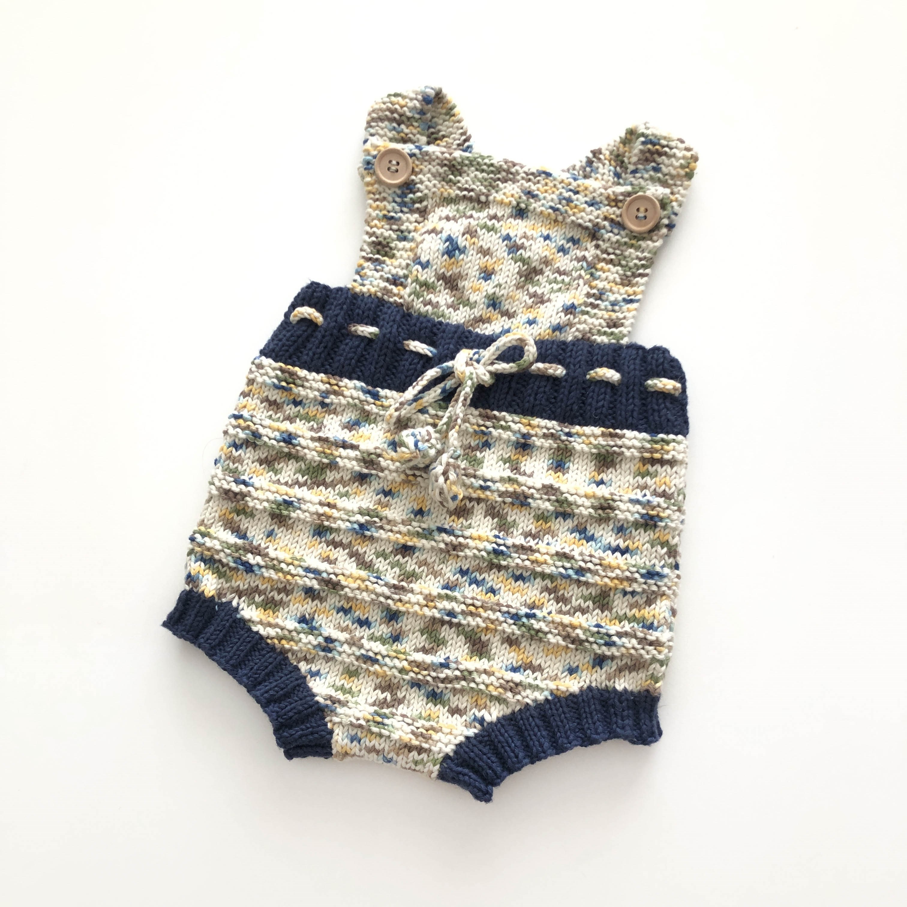 Macaron  Romper, Exclusive Confetti - Dandelion × Navy