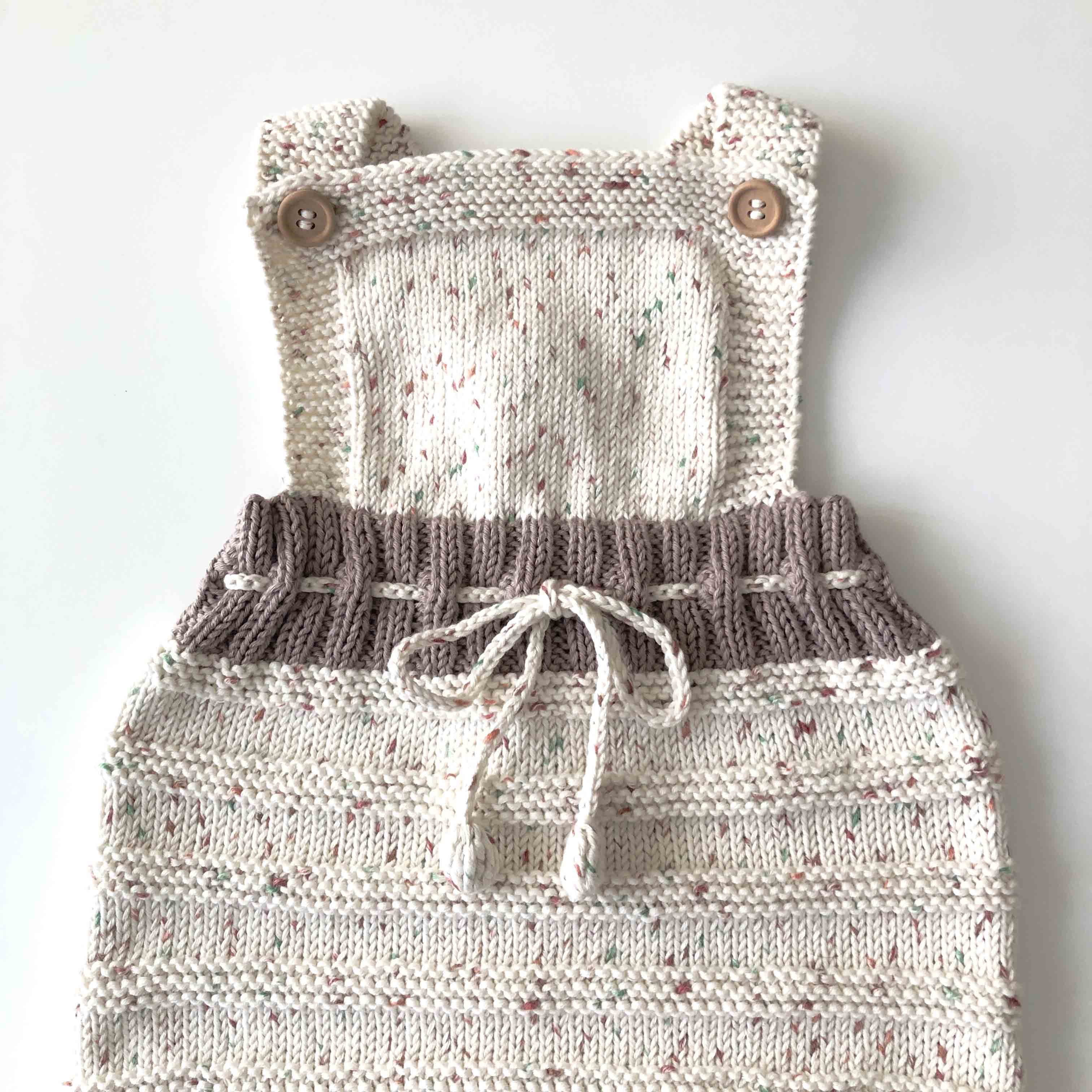 Macaron  Romper, Exclusive Confetti - Tea garden × Taupe