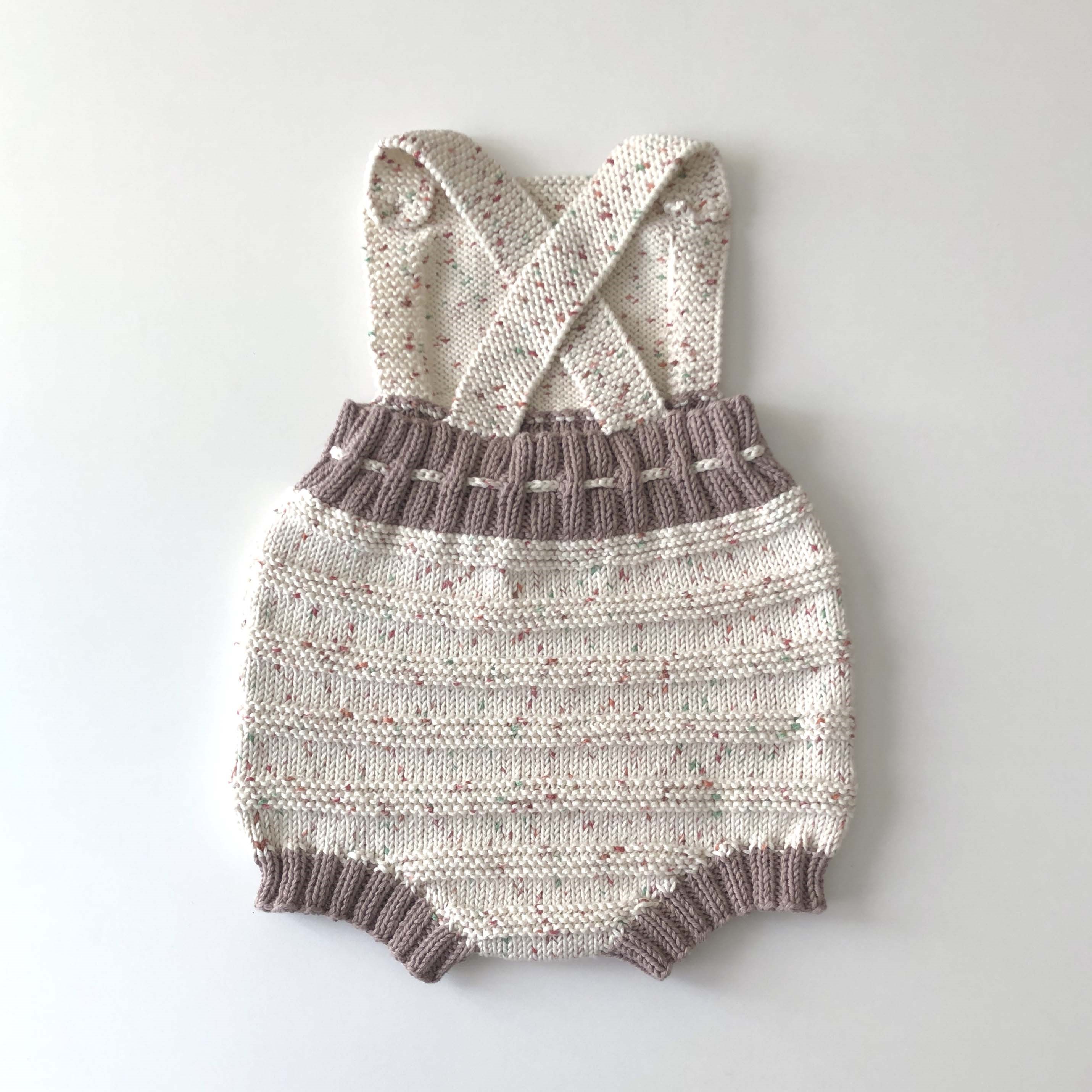 Macaron  Romper, Exclusive Confetti - Tea garden × Taupe