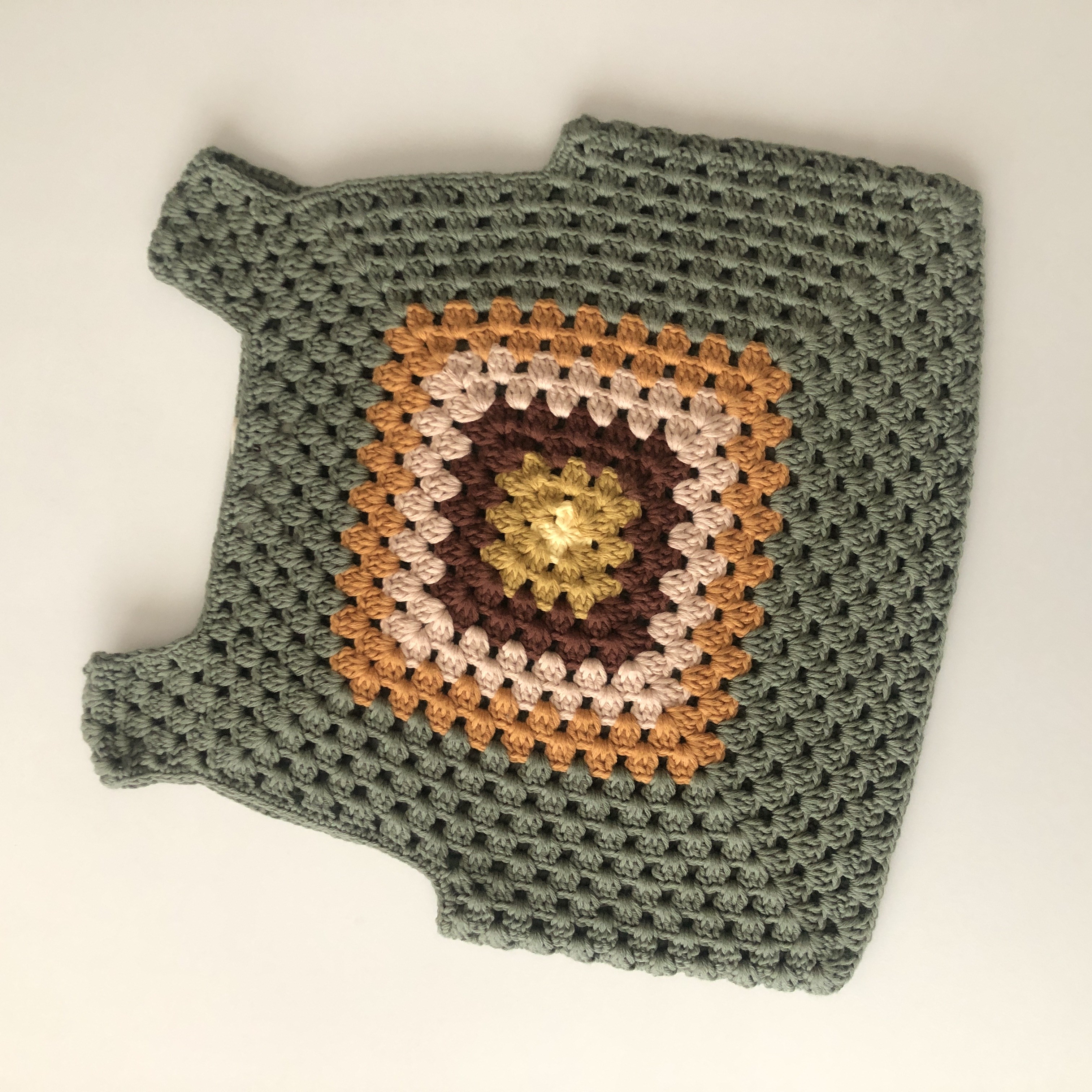 Malinda Crochet Top, Sage Base