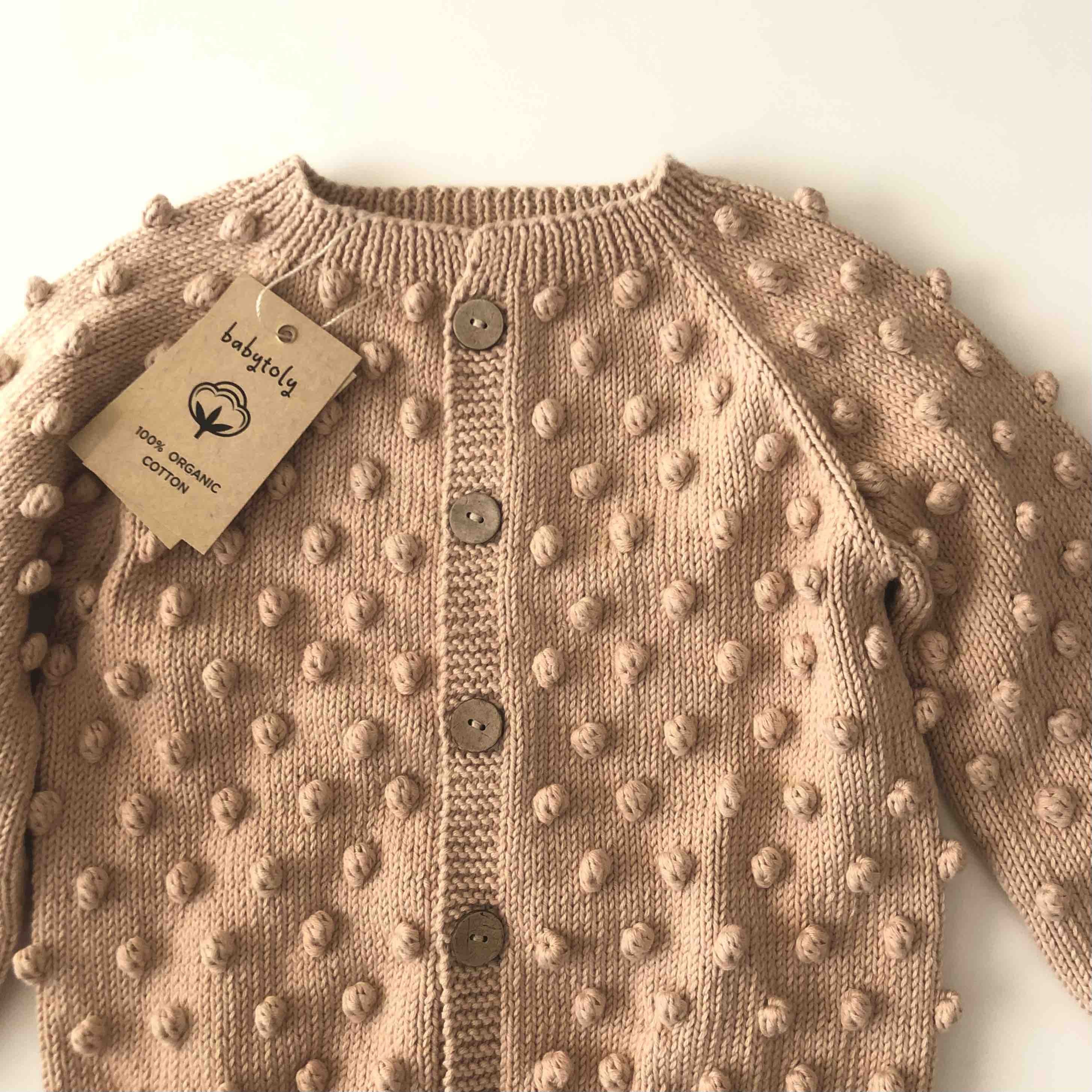 Popcorn Cardigan, Ecru
