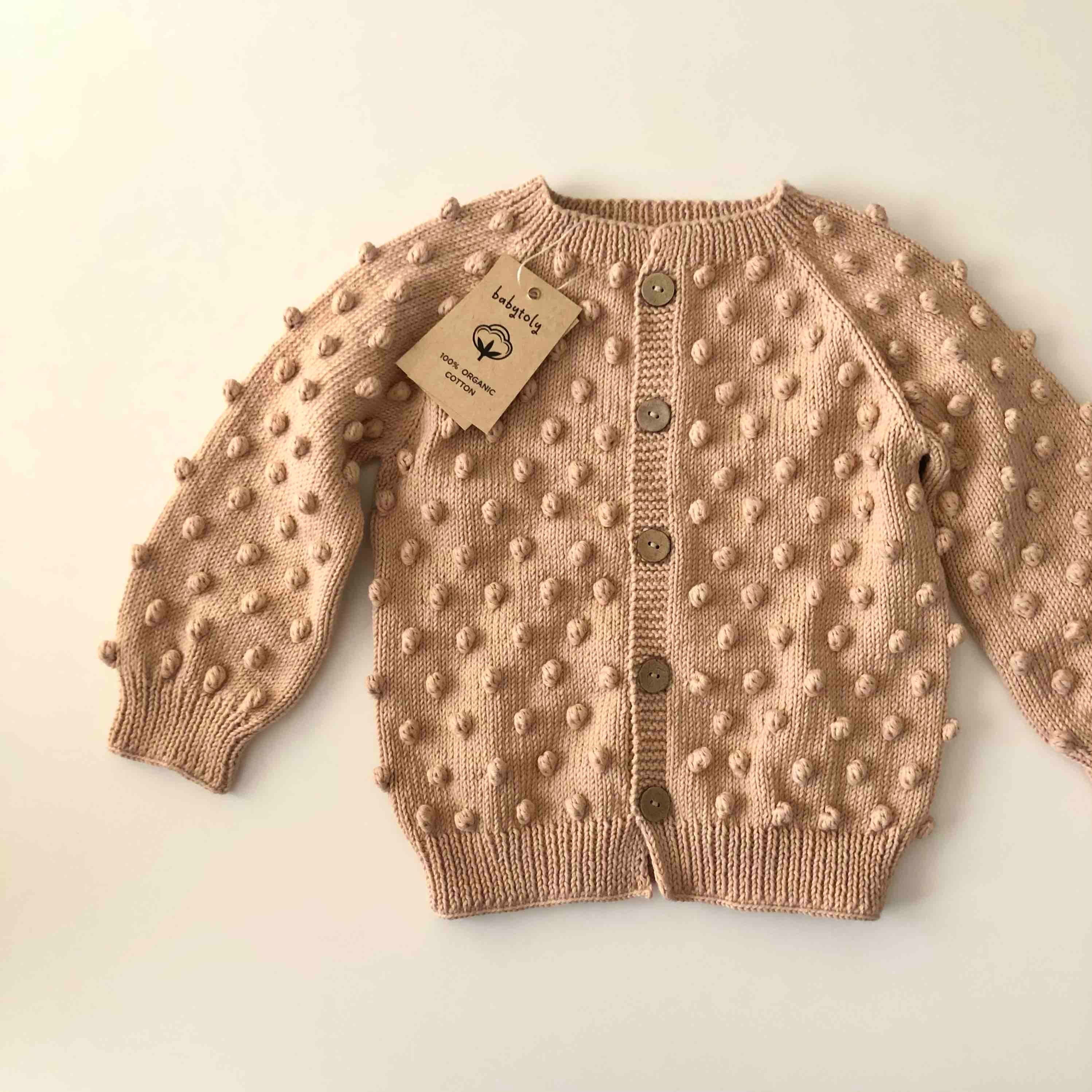 Popcorn Cardigan, Ecru