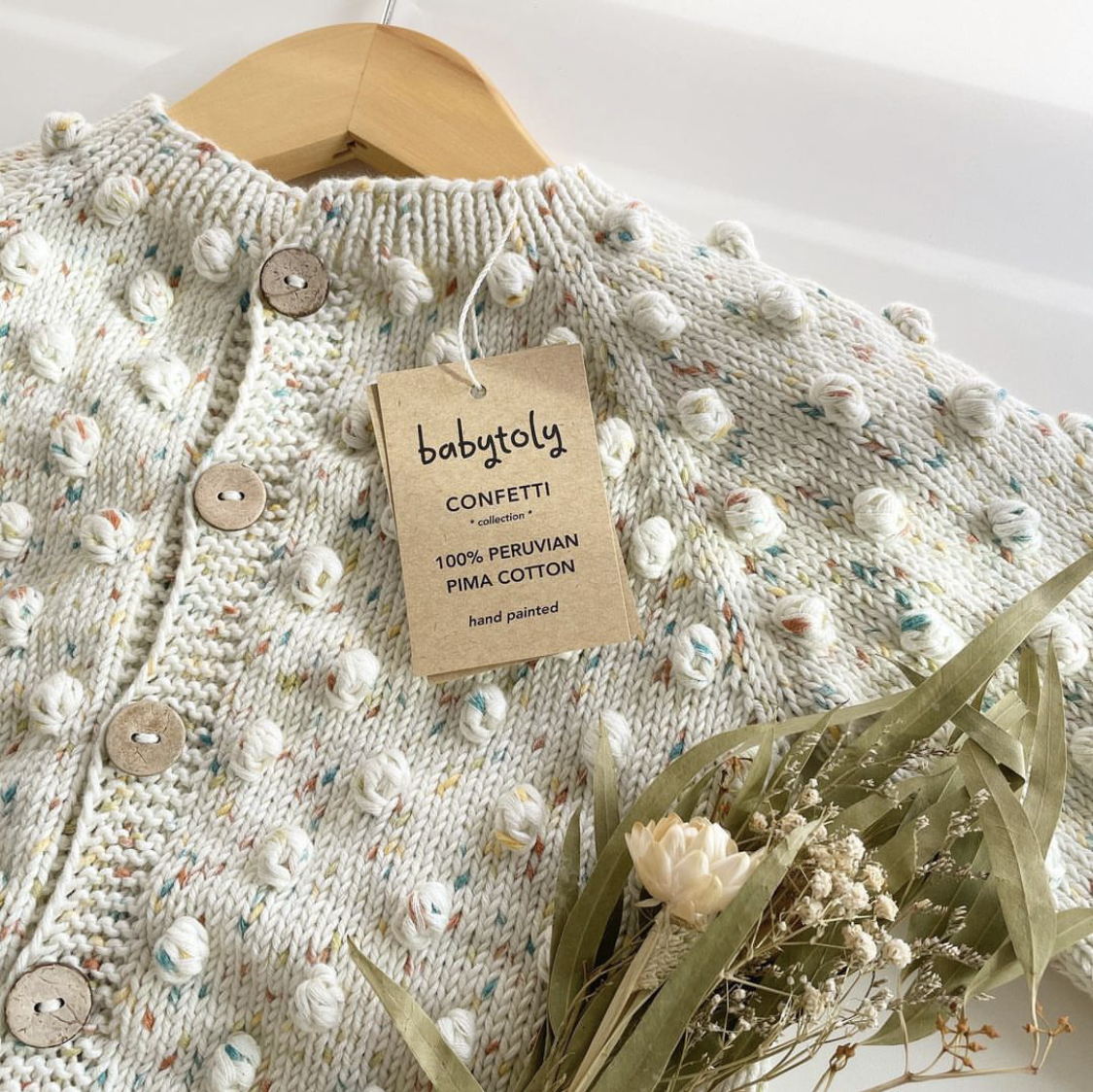 Popcorn Cardigan, Exclusive confetti - Custom color
