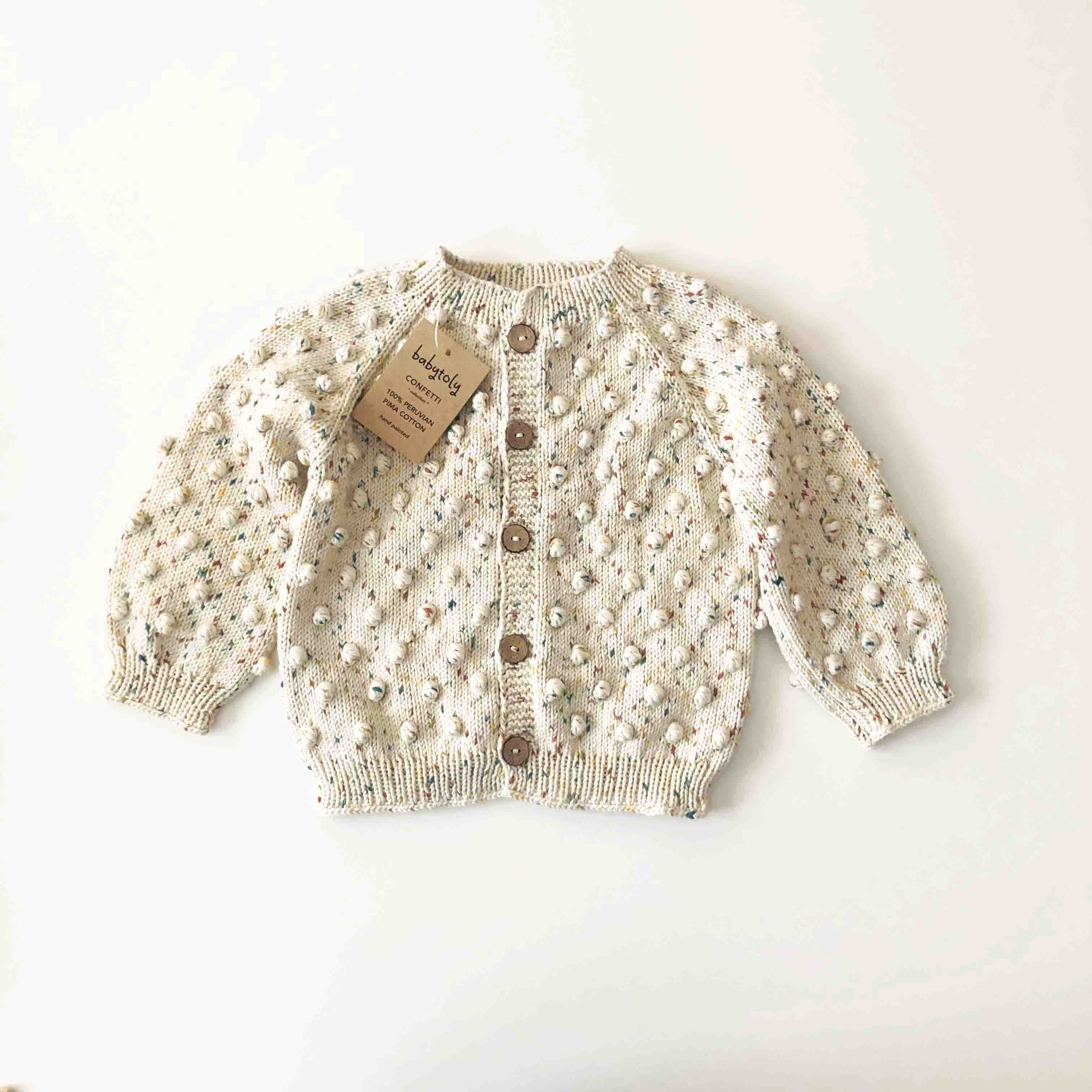 Popcorn Cardigan, Exclusive confetti - Custom color
