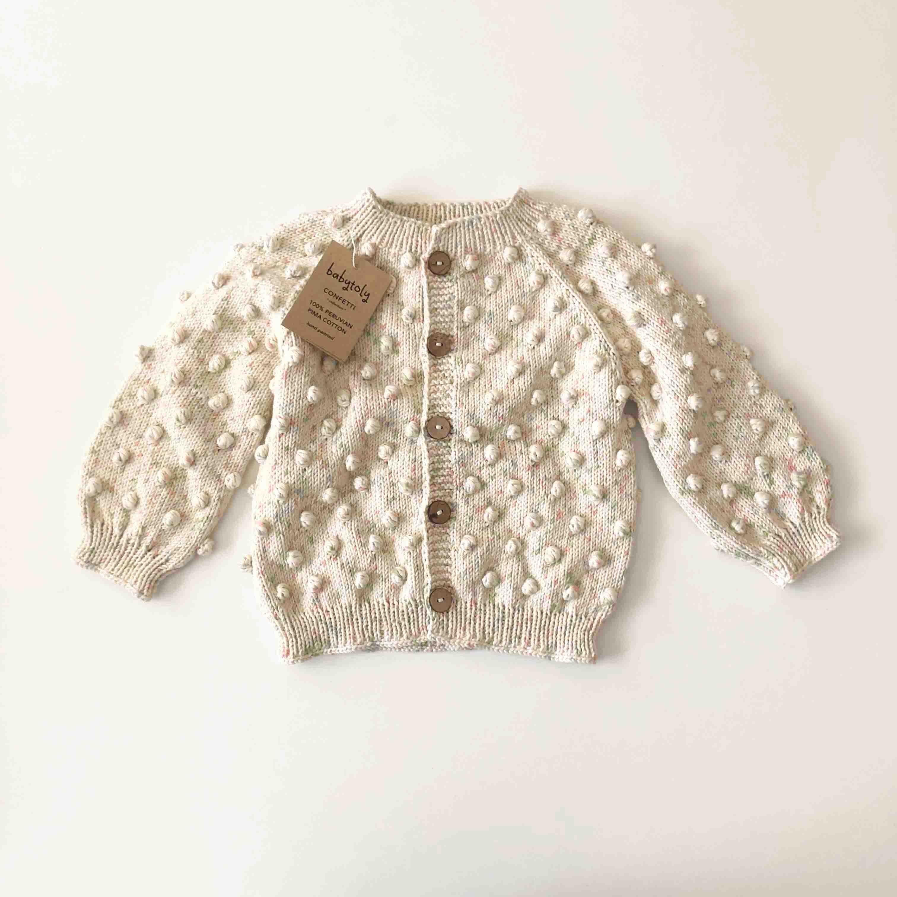 Popcorn Cardigan, Exclusive confetti - Pastel rainbow