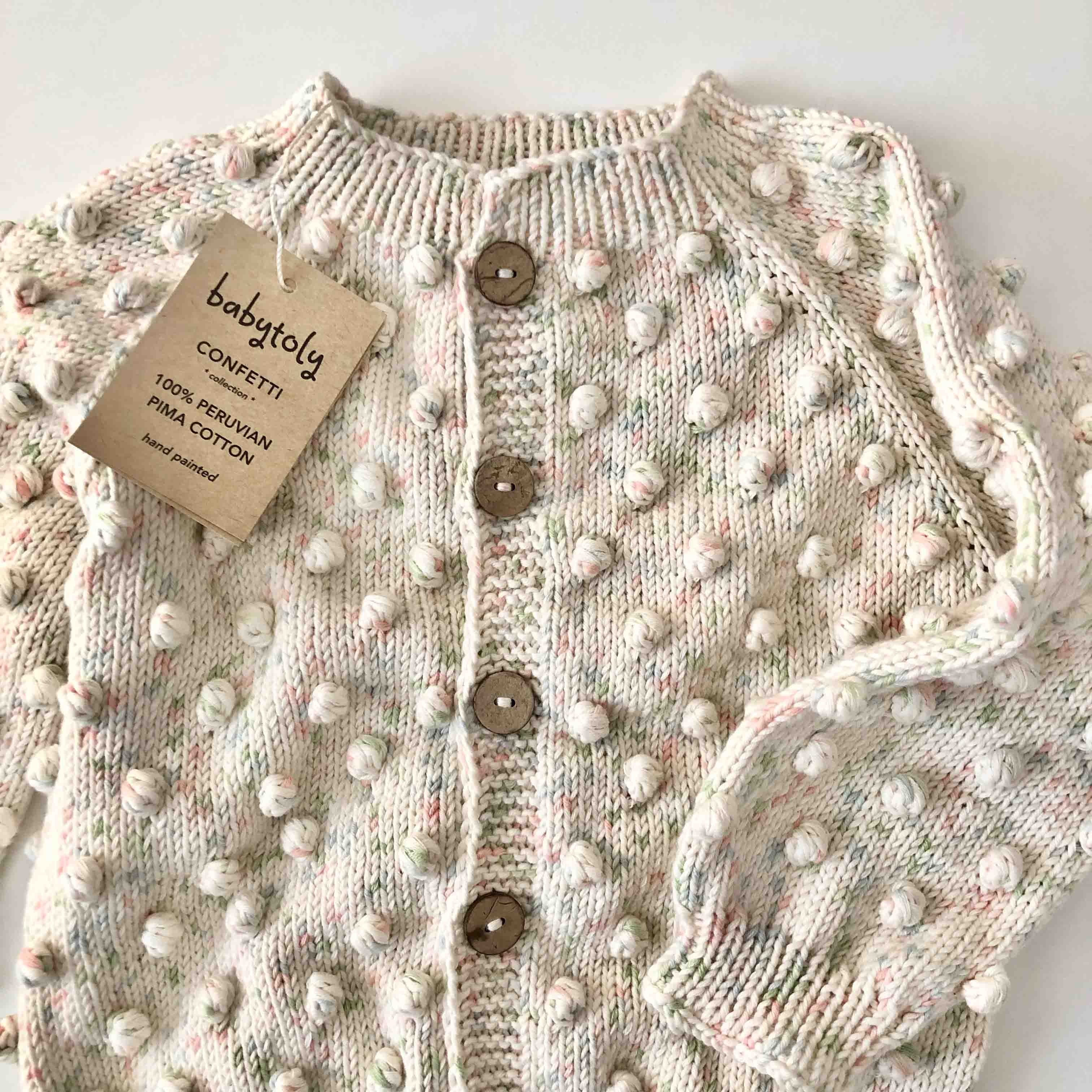 Popcorn Cardigan, Exclusive confetti - Pastel rainbow